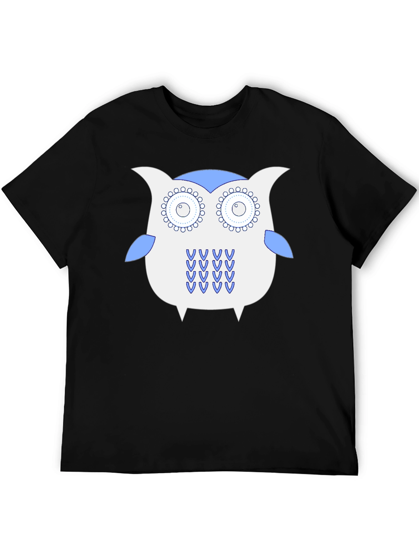 Owl Graphic Tee - Black Cotton T-Shirt