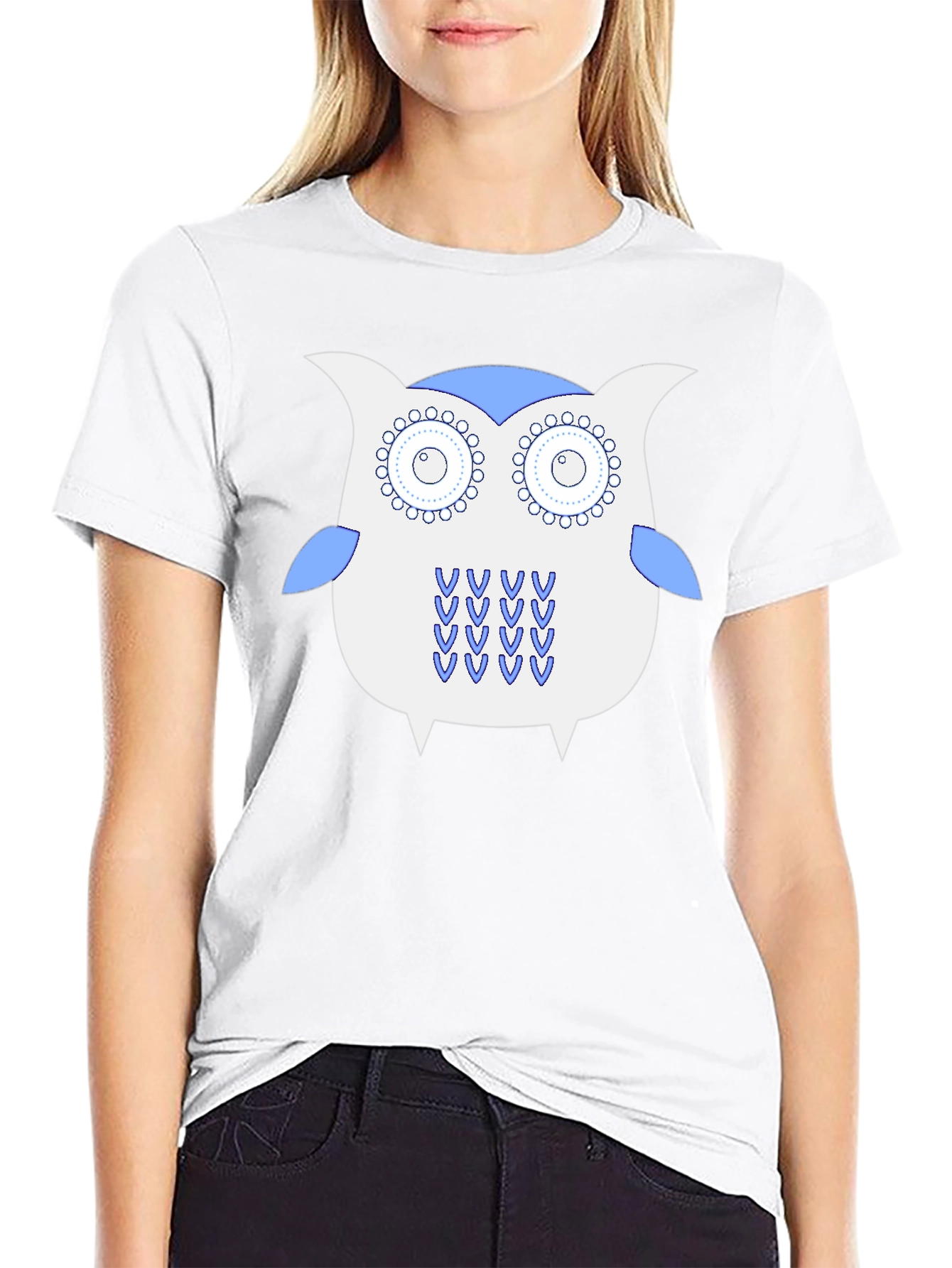 Owl Graphic Tee - Black Cotton T-Shirt