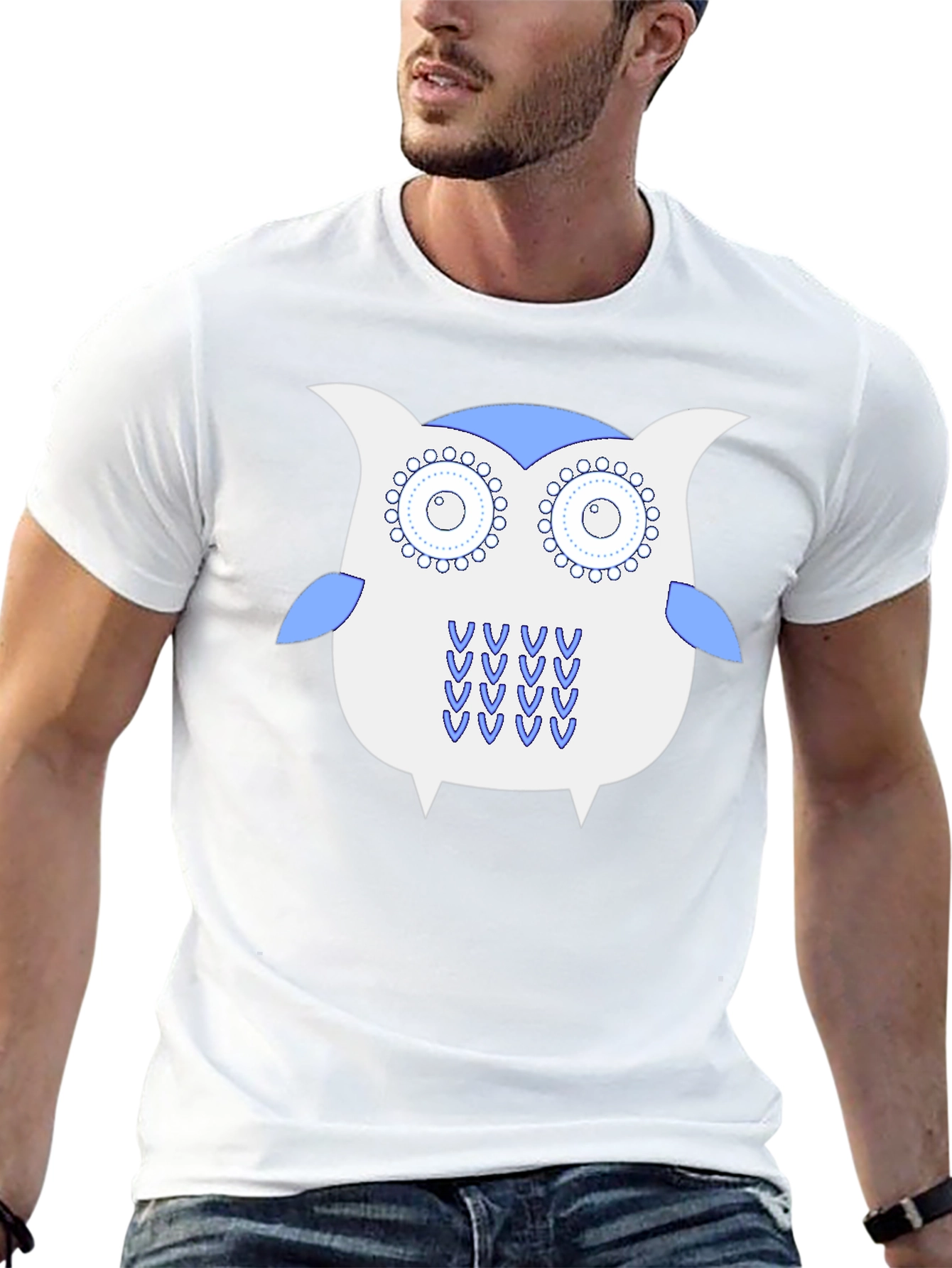 Owl Graphic Tee - Black Cotton T-Shirt