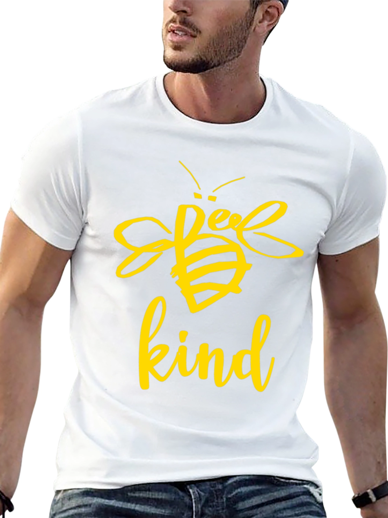 Bee Kind Graphic Tee - Black Cotton T-Shirt