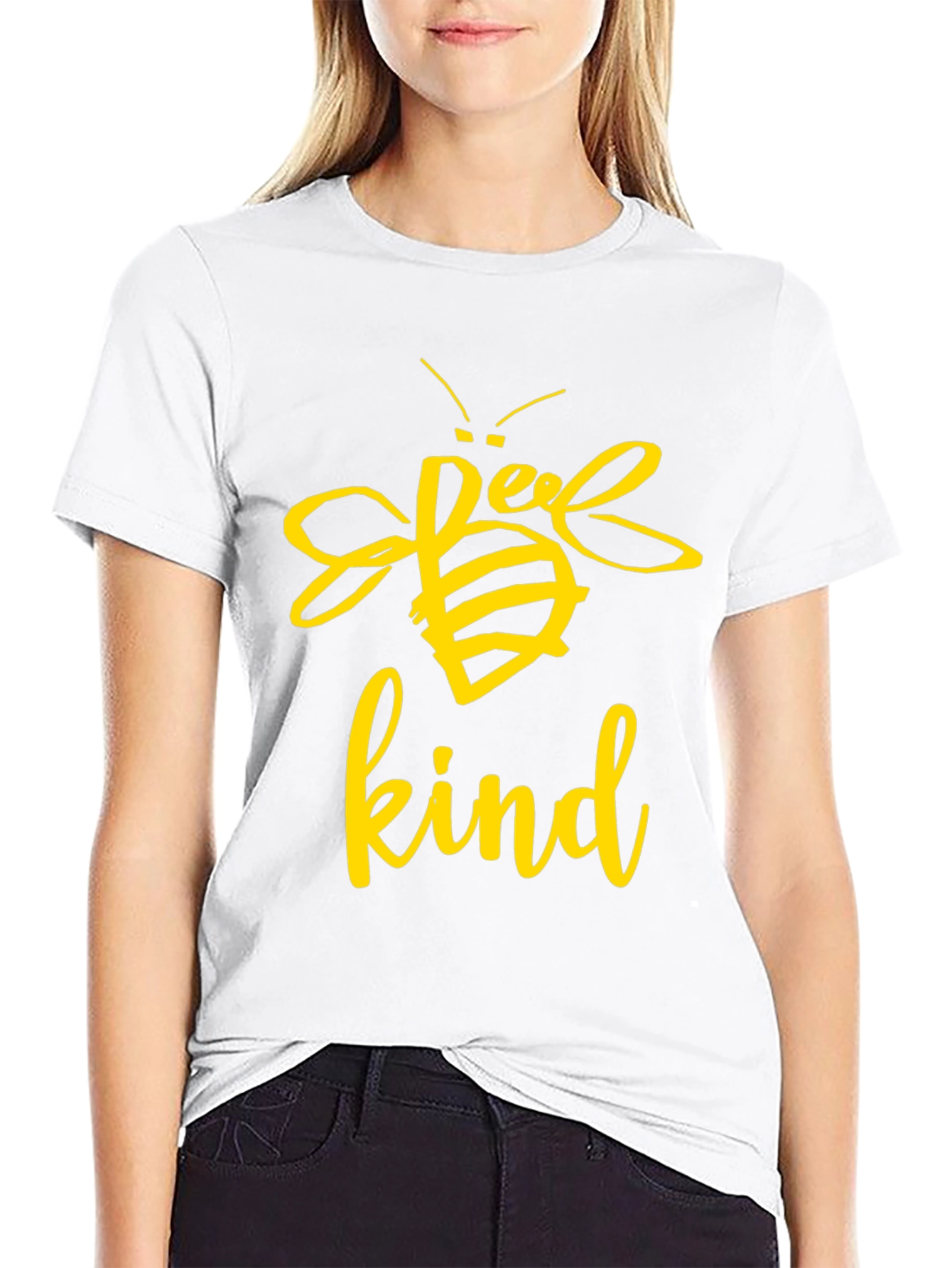 Bee Kind Graphic Tee - Black Cotton T-Shirt