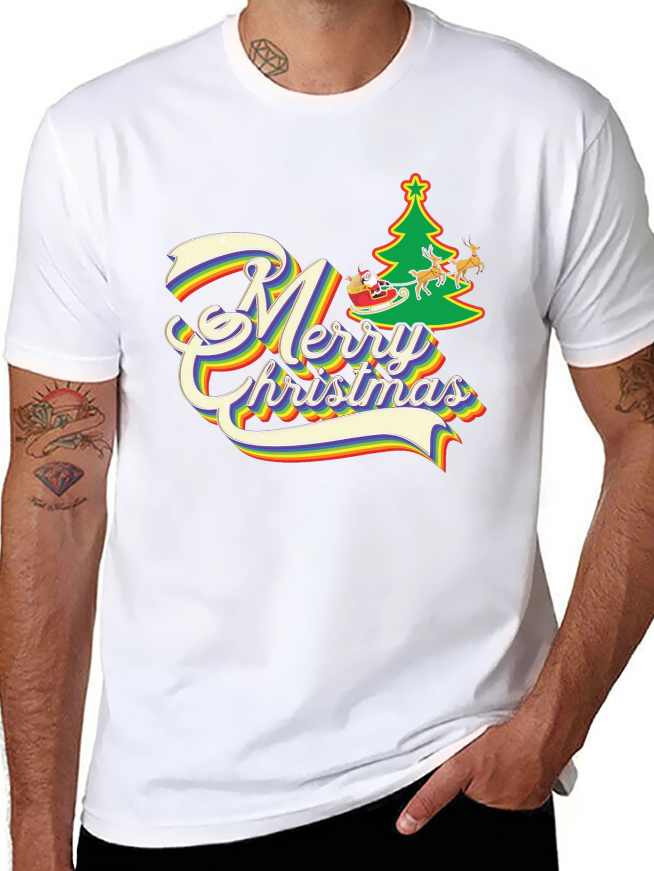 Rainbow Merry Christmas T-Shirt