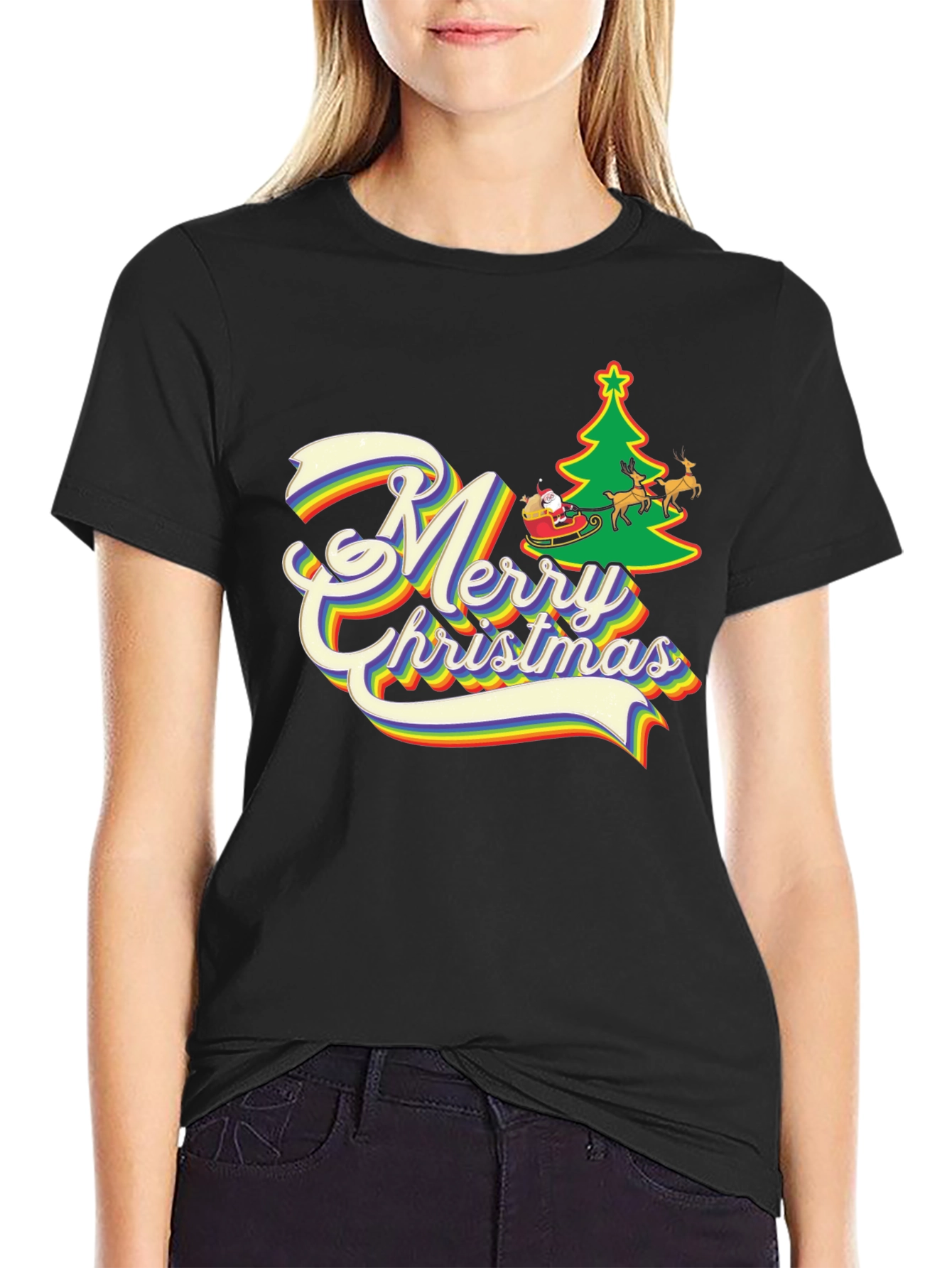 Rainbow Merry Christmas T-Shirt