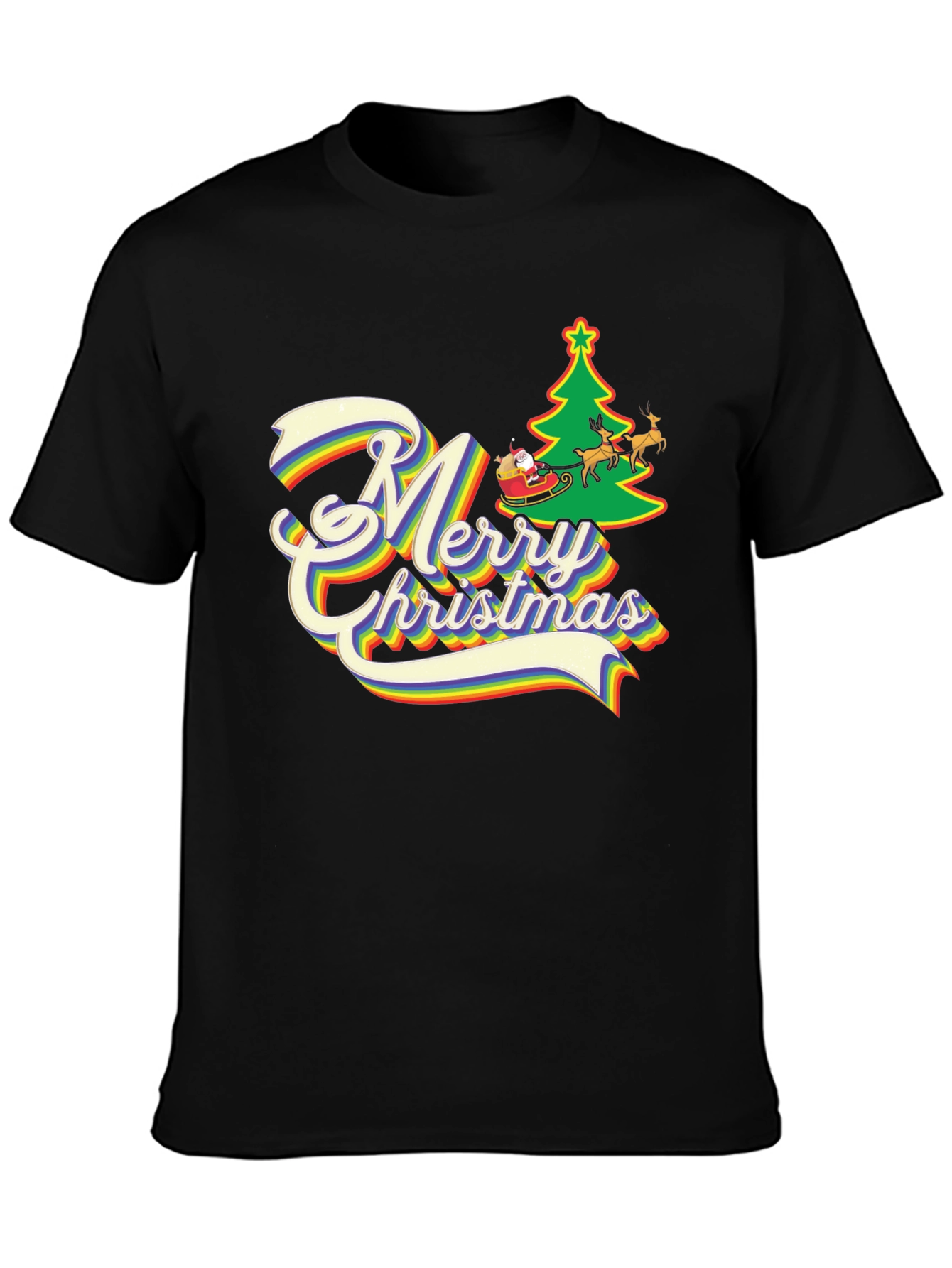 Rainbow Merry Christmas T-Shirt