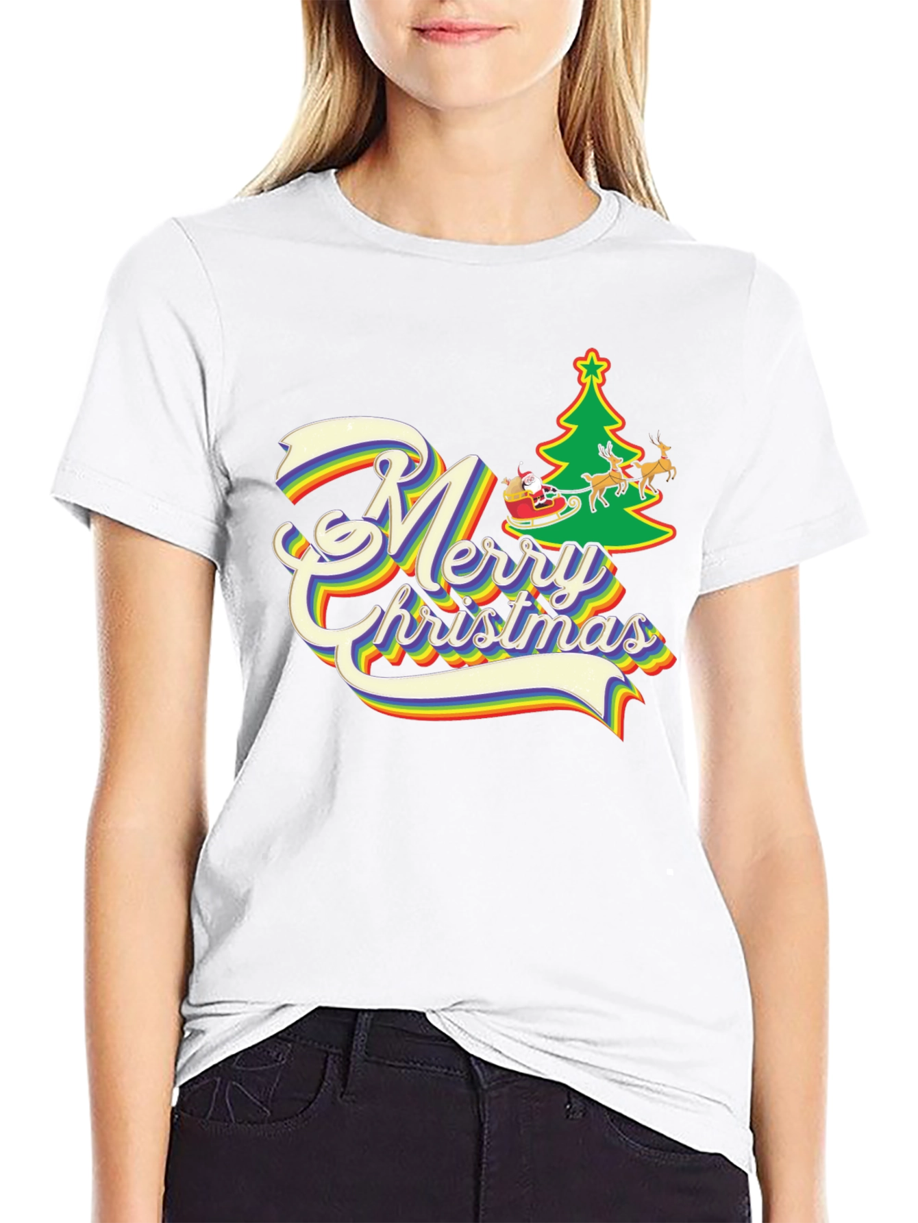 Rainbow Merry Christmas T-Shirt