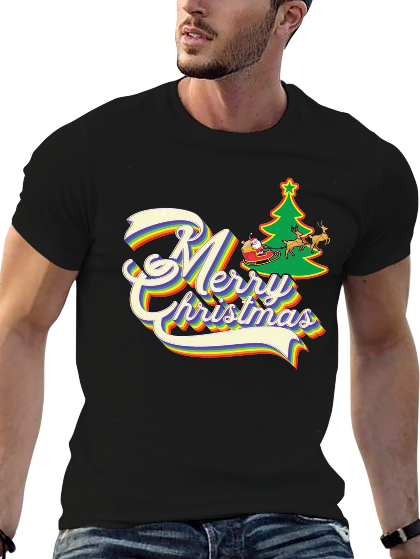 Rainbow Merry Christmas T-Shirt