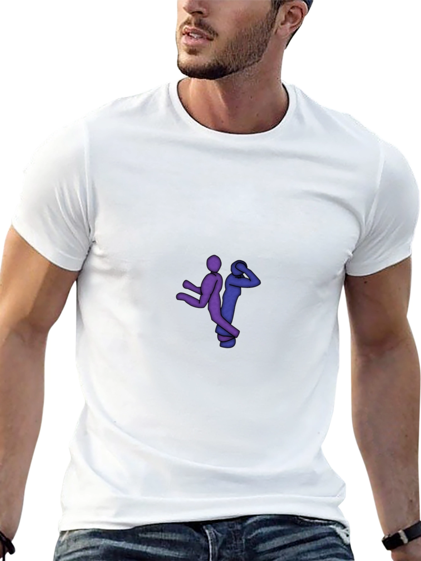 Black Graphic Tee - Stick Figure Design
