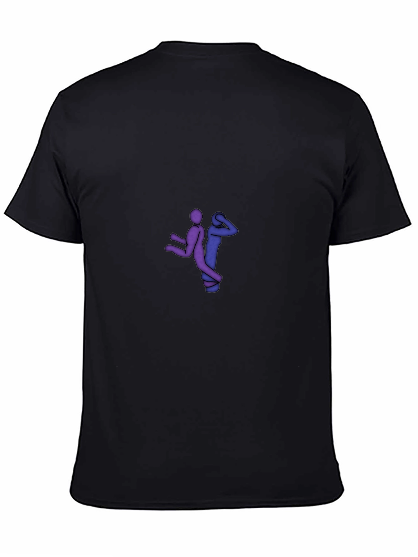 Black Graphic Tee - Stick Figure Design