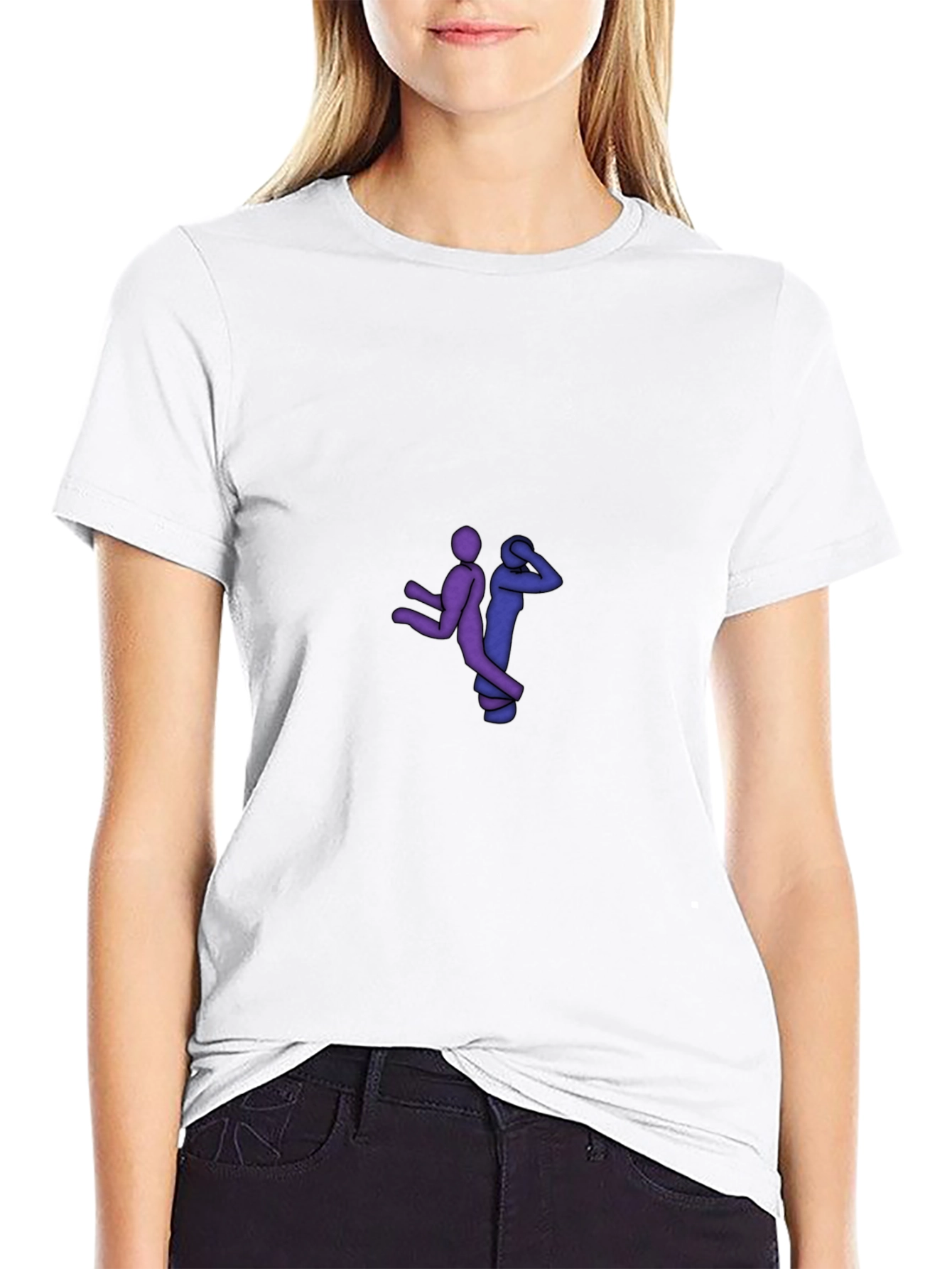 Black Graphic Tee - Stick Figure Design