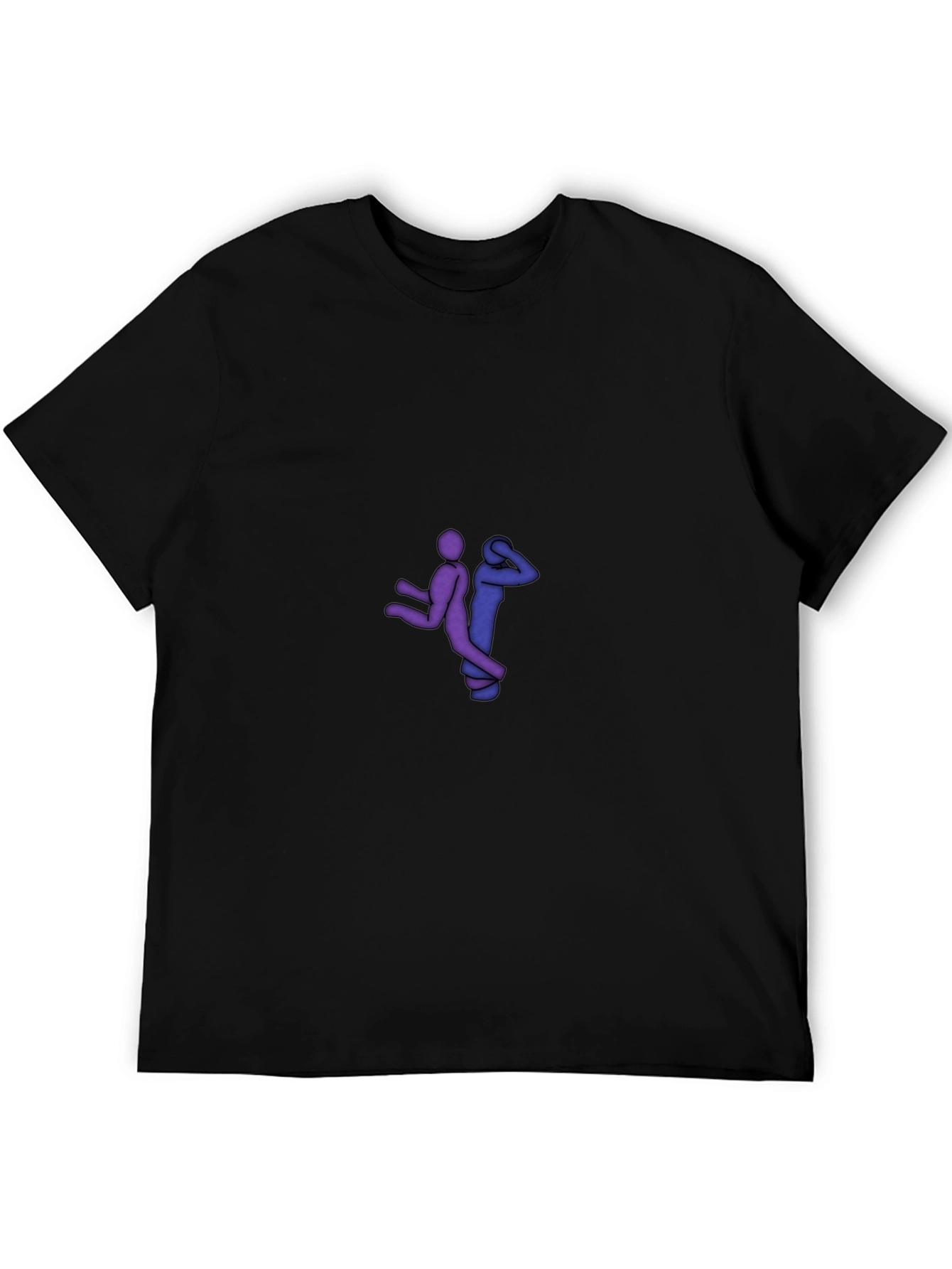 Black Graphic Tee - Stick Figure Design