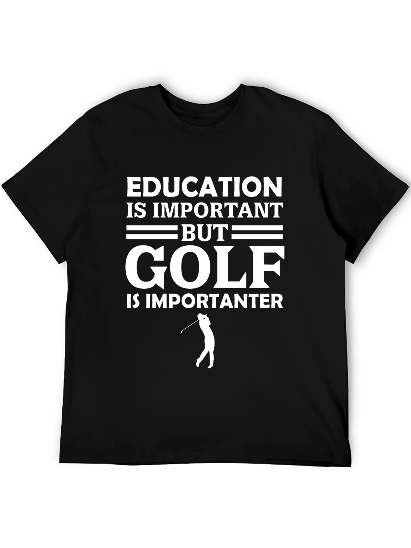 Education vs Golf T-Shirt Funny Golfer Tee