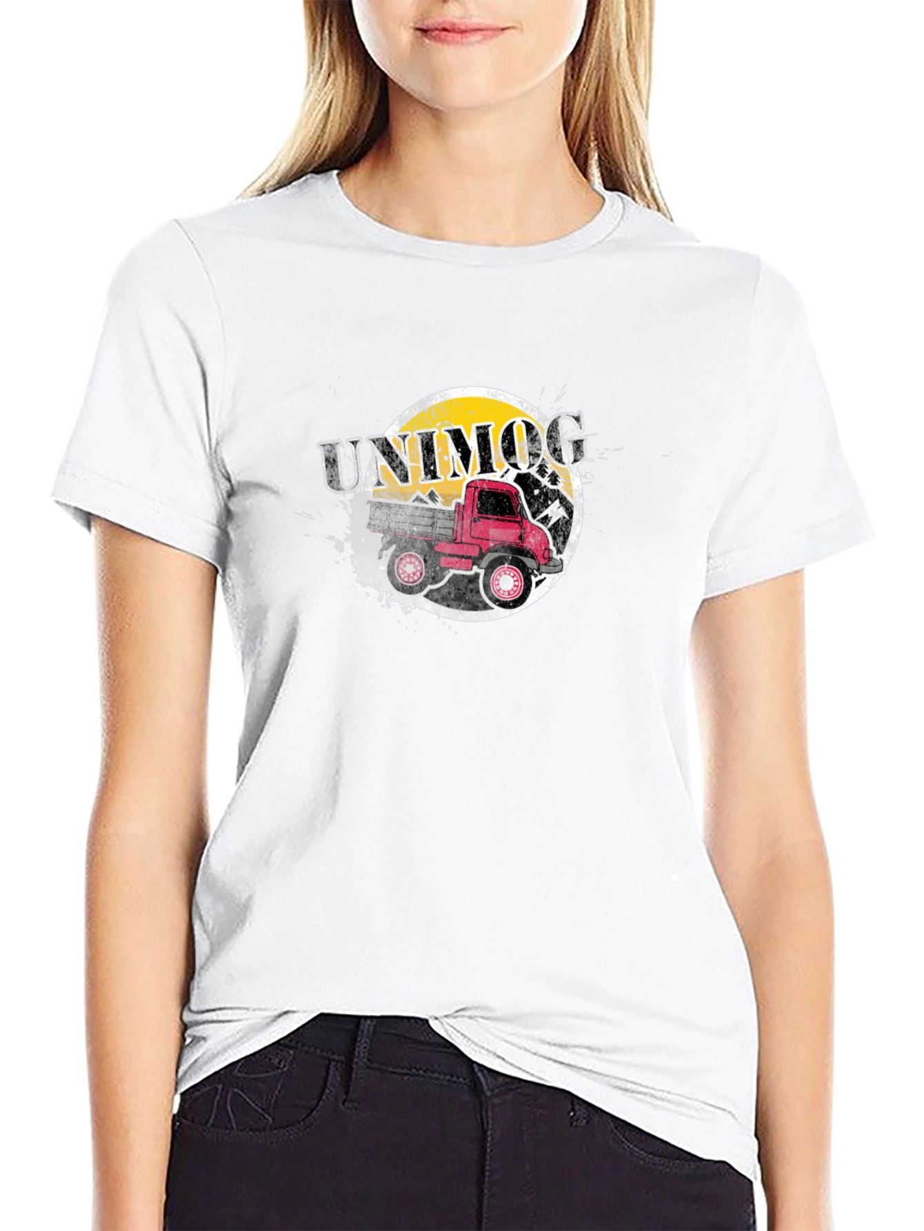 Unimog Truck Graphic Tee - Black Cotton T-Shirt
