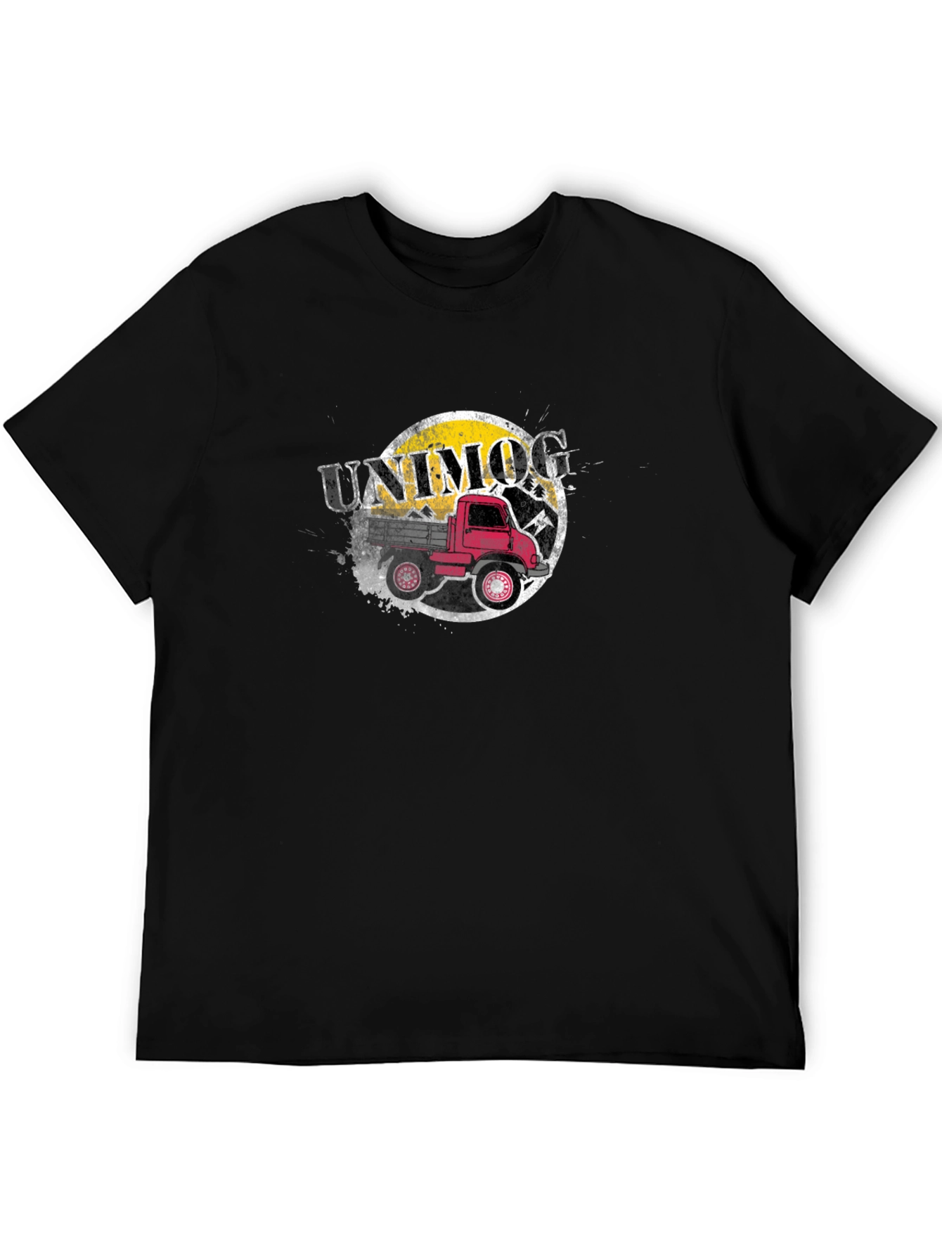 Unimog Truck Graphic Tee - Black Cotton T-Shirt