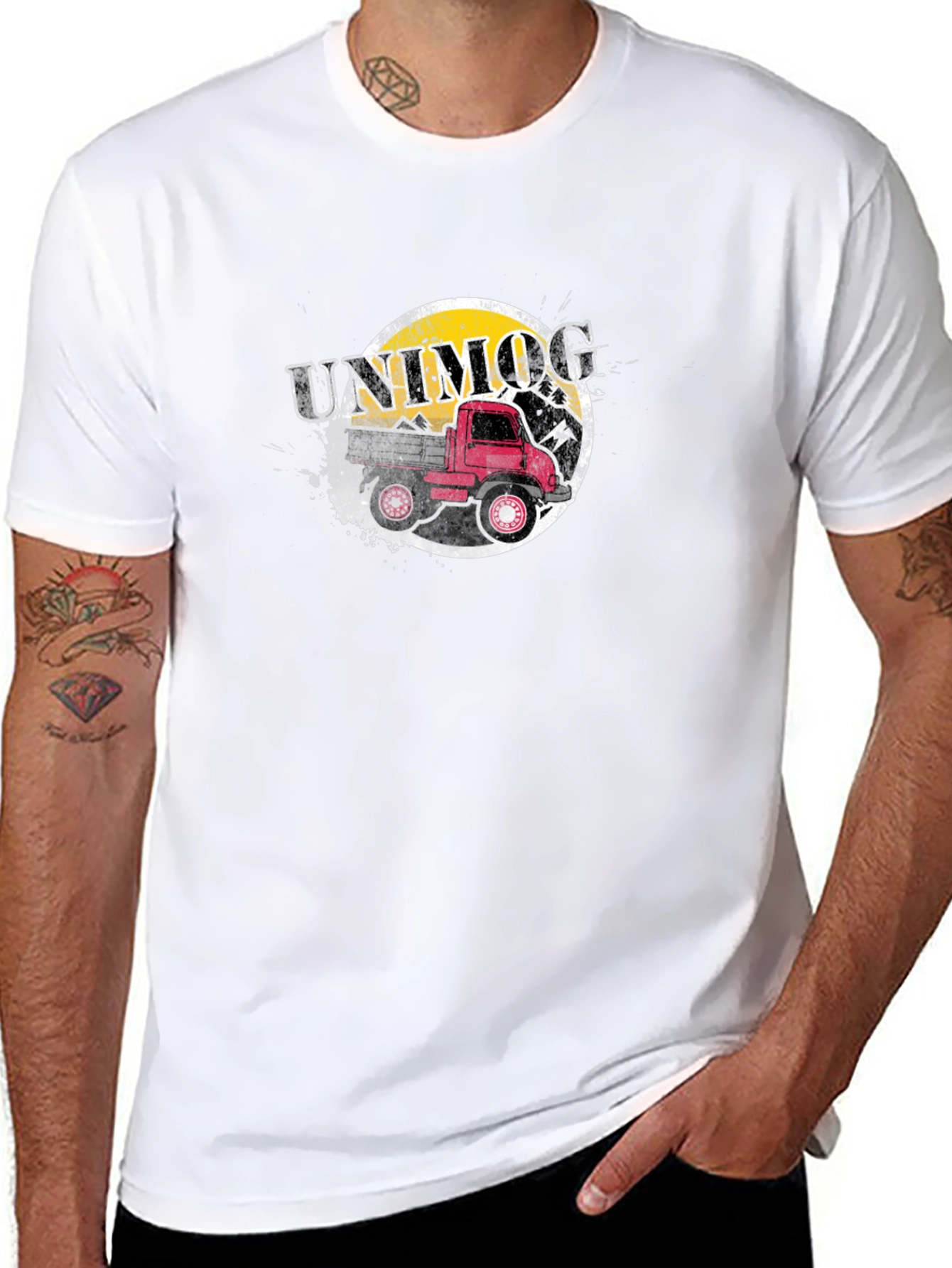 Unimog Truck Graphic Tee - Black Cotton T-Shirt