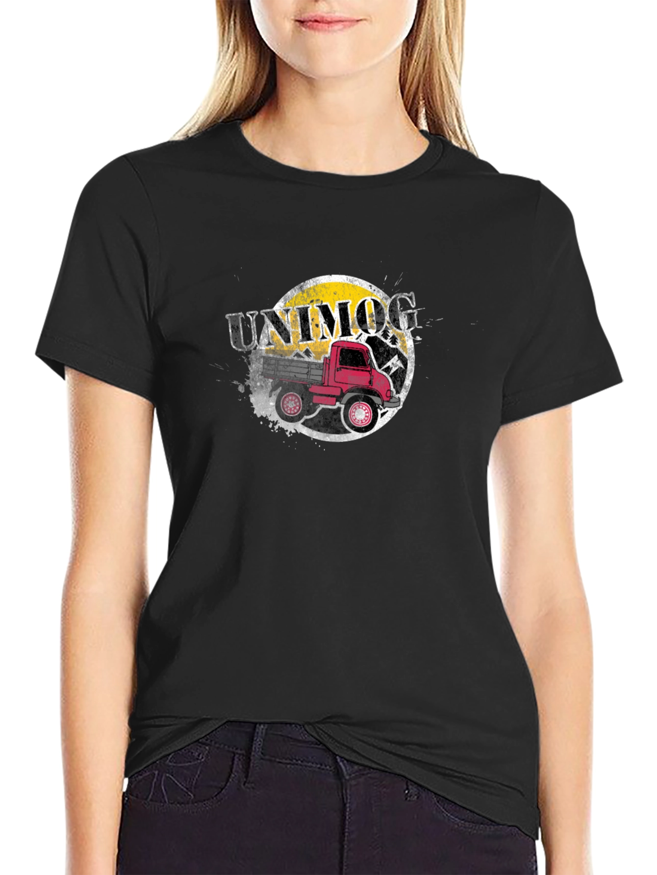 Unimog Truck Graphic Tee - Black Cotton T-Shirt