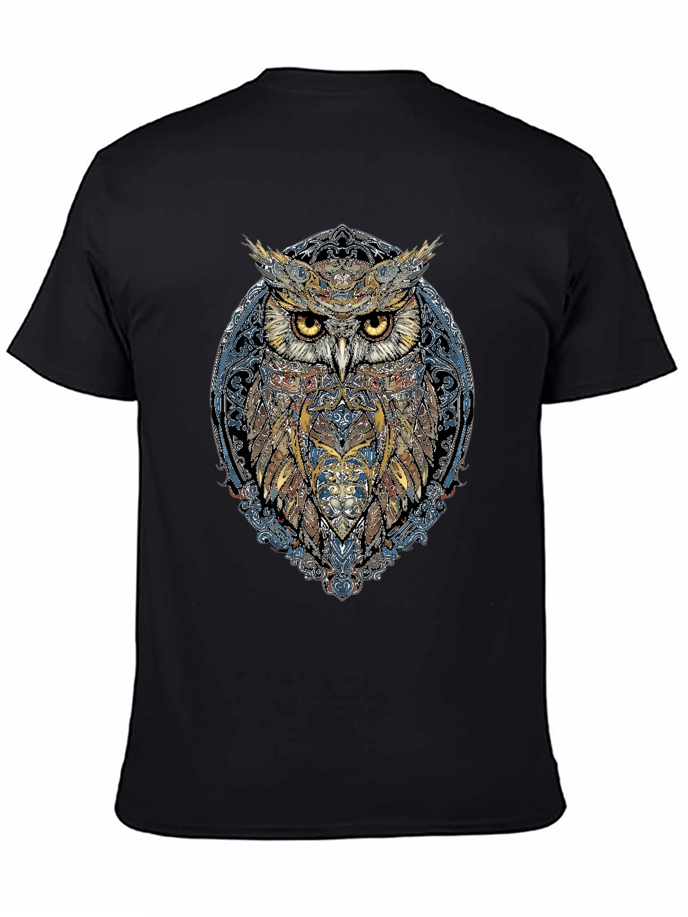 Mystic Owl Graphic Tee - Black Cotton Blend