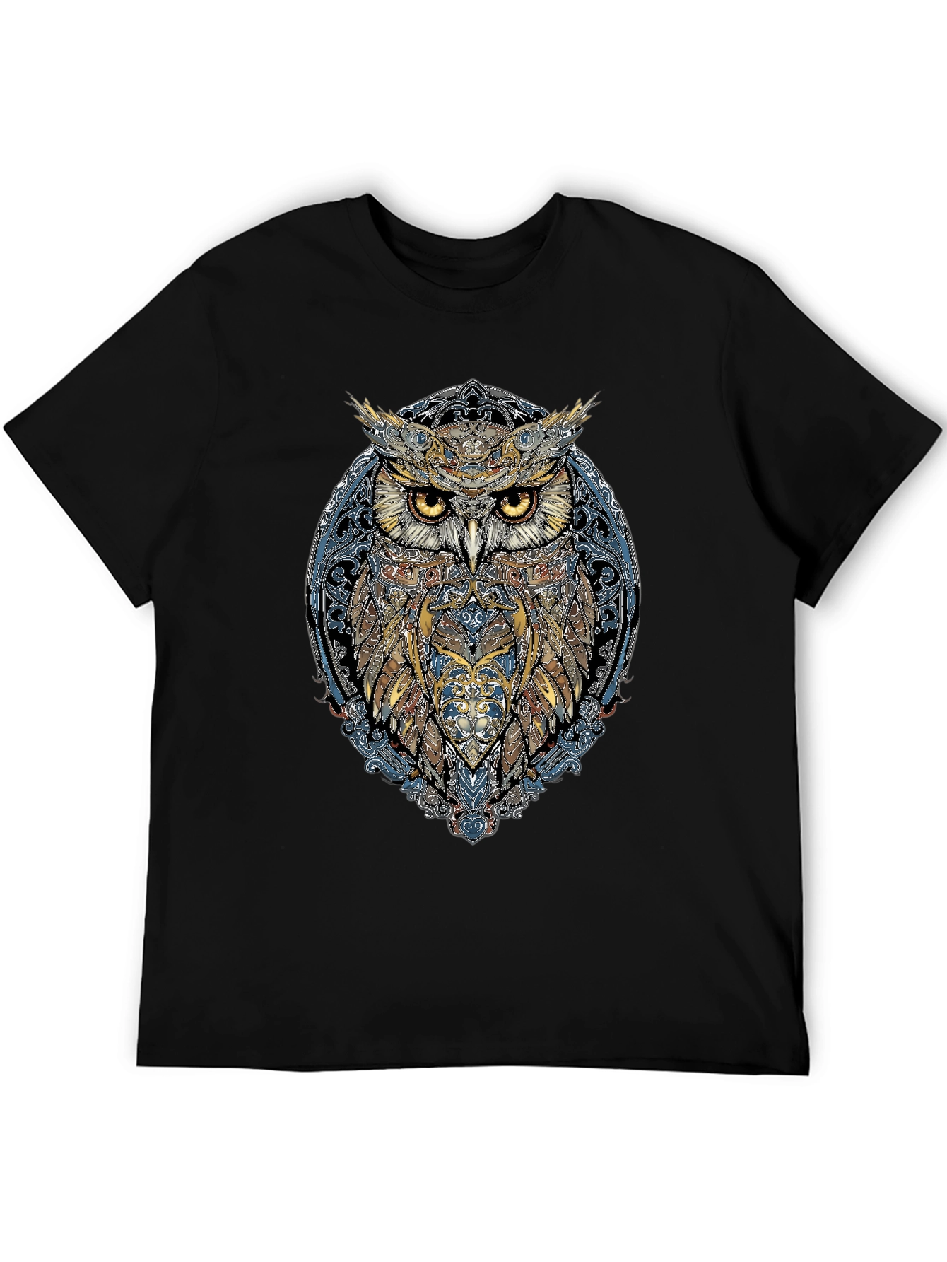 Mystic Owl Graphic Tee - Black Cotton Blend
