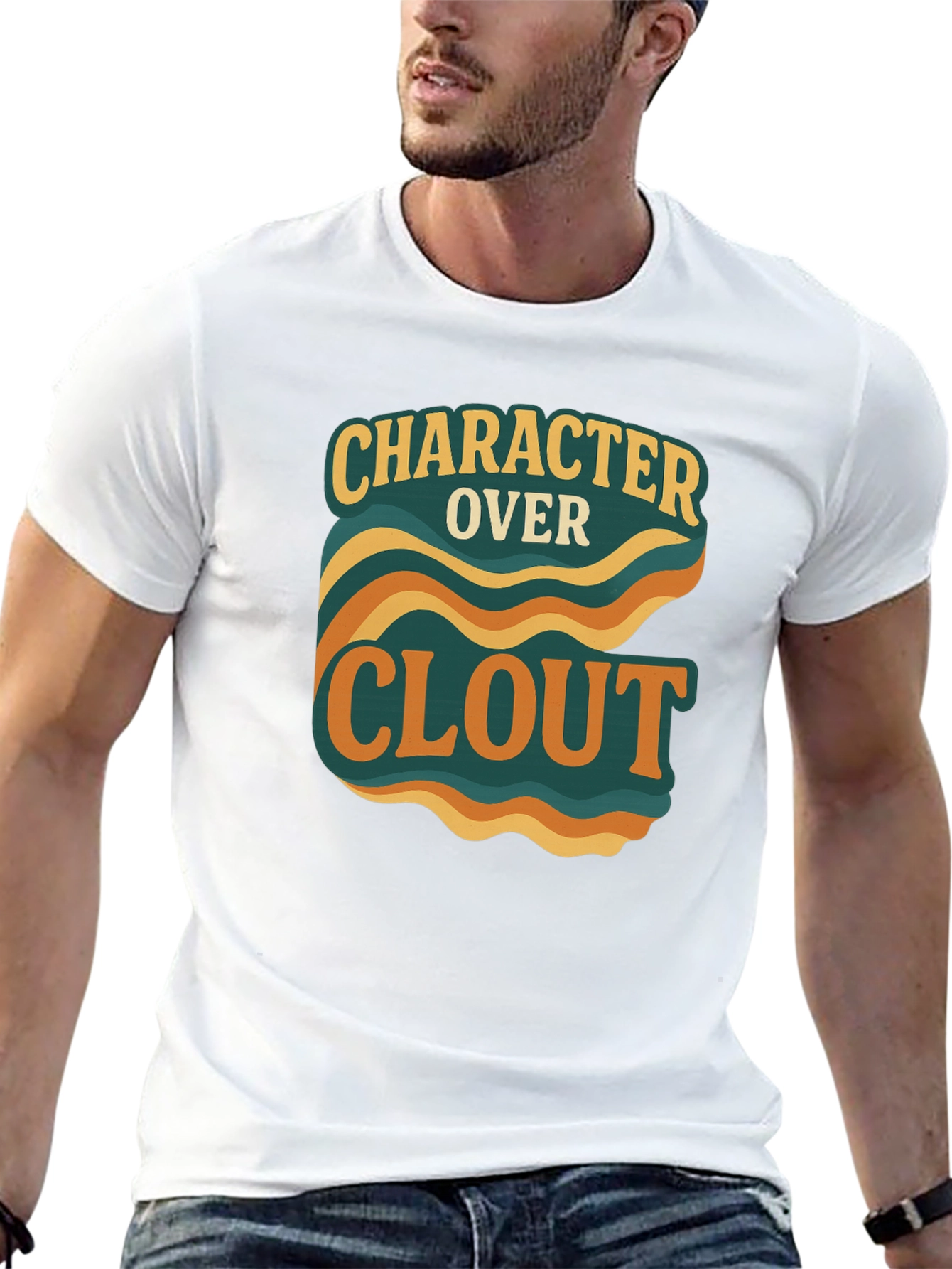 Character Over Clout Graphic Tee - Trendy Statement Shirt