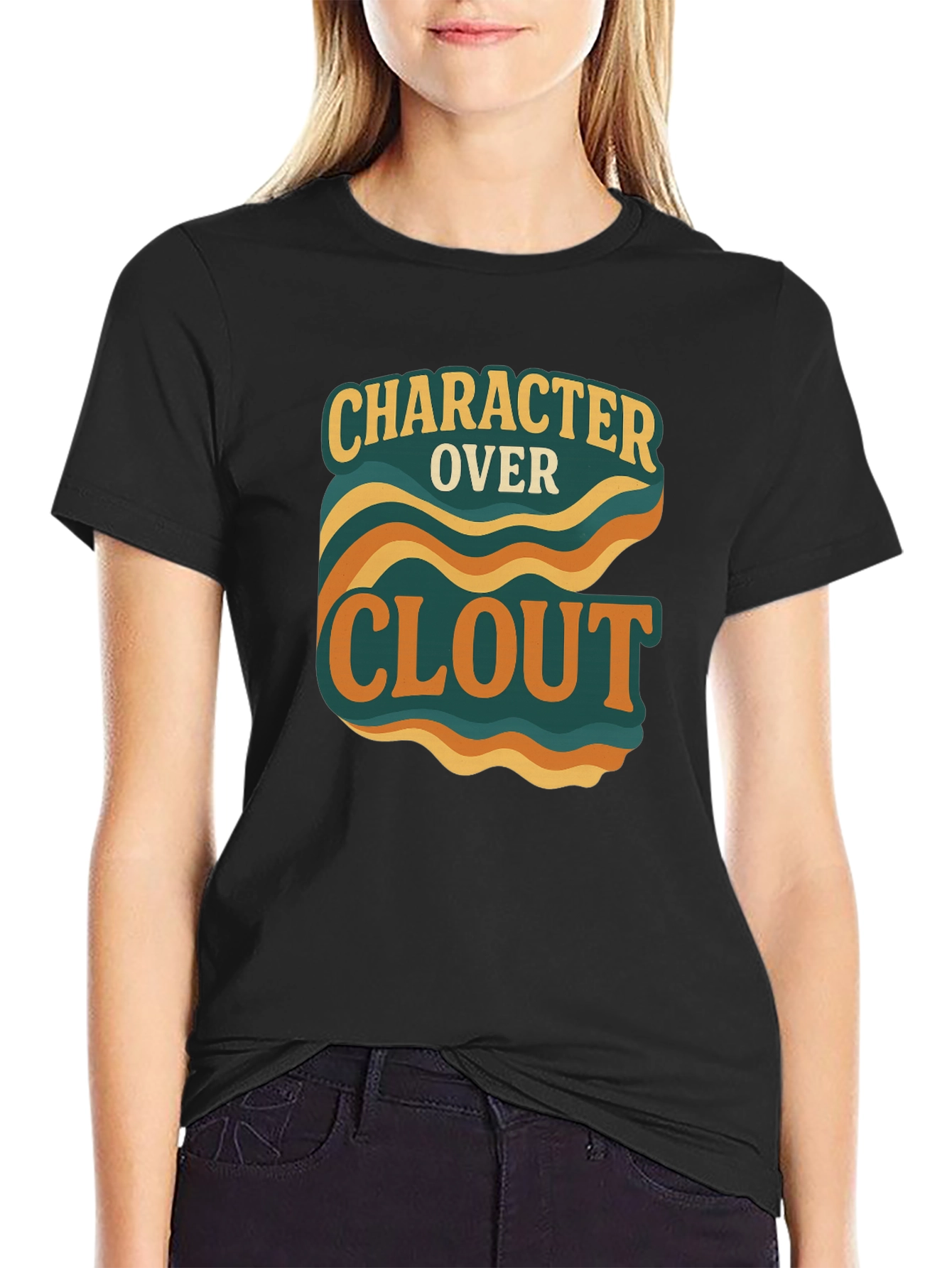 Character Over Clout Graphic Tee - Trendy Statement Shirt
