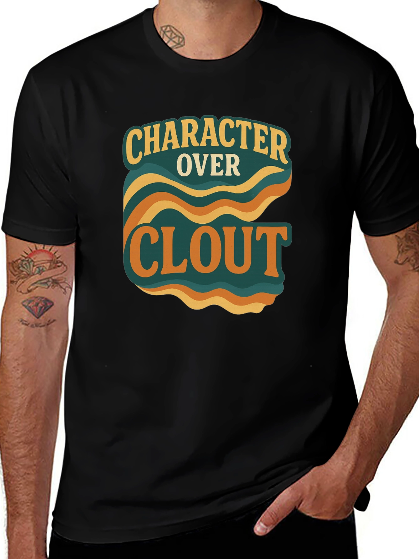 Character Over Clout Graphic Tee - Trendy Statement Shirt
