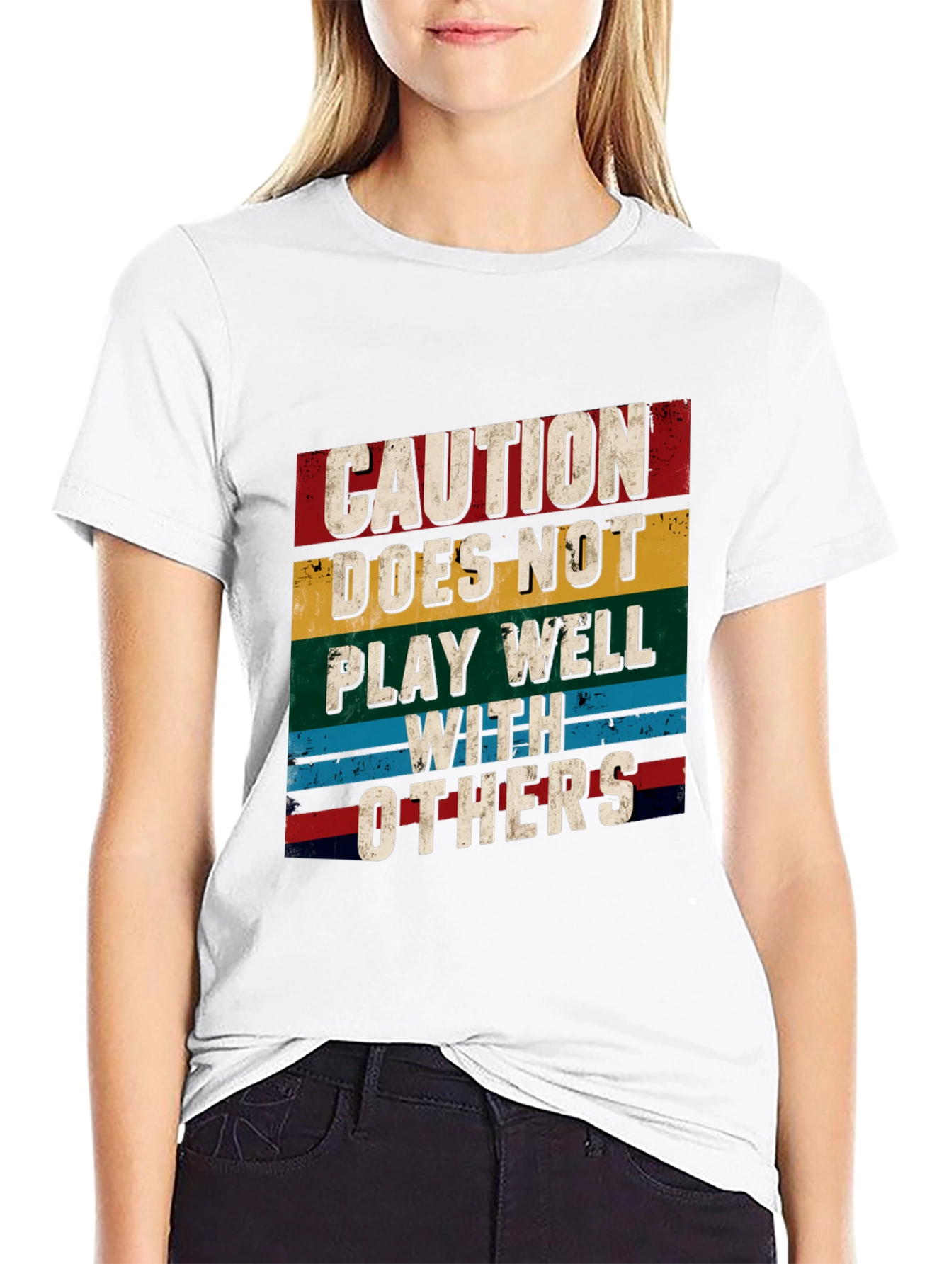 Caution T-Shirt - Doesnt Play Well With Others