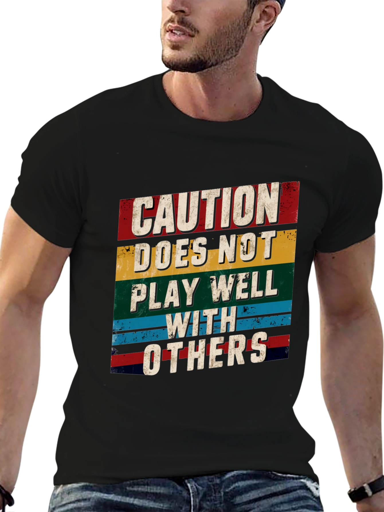 Caution T-Shirt - Doesnt Play Well With Others