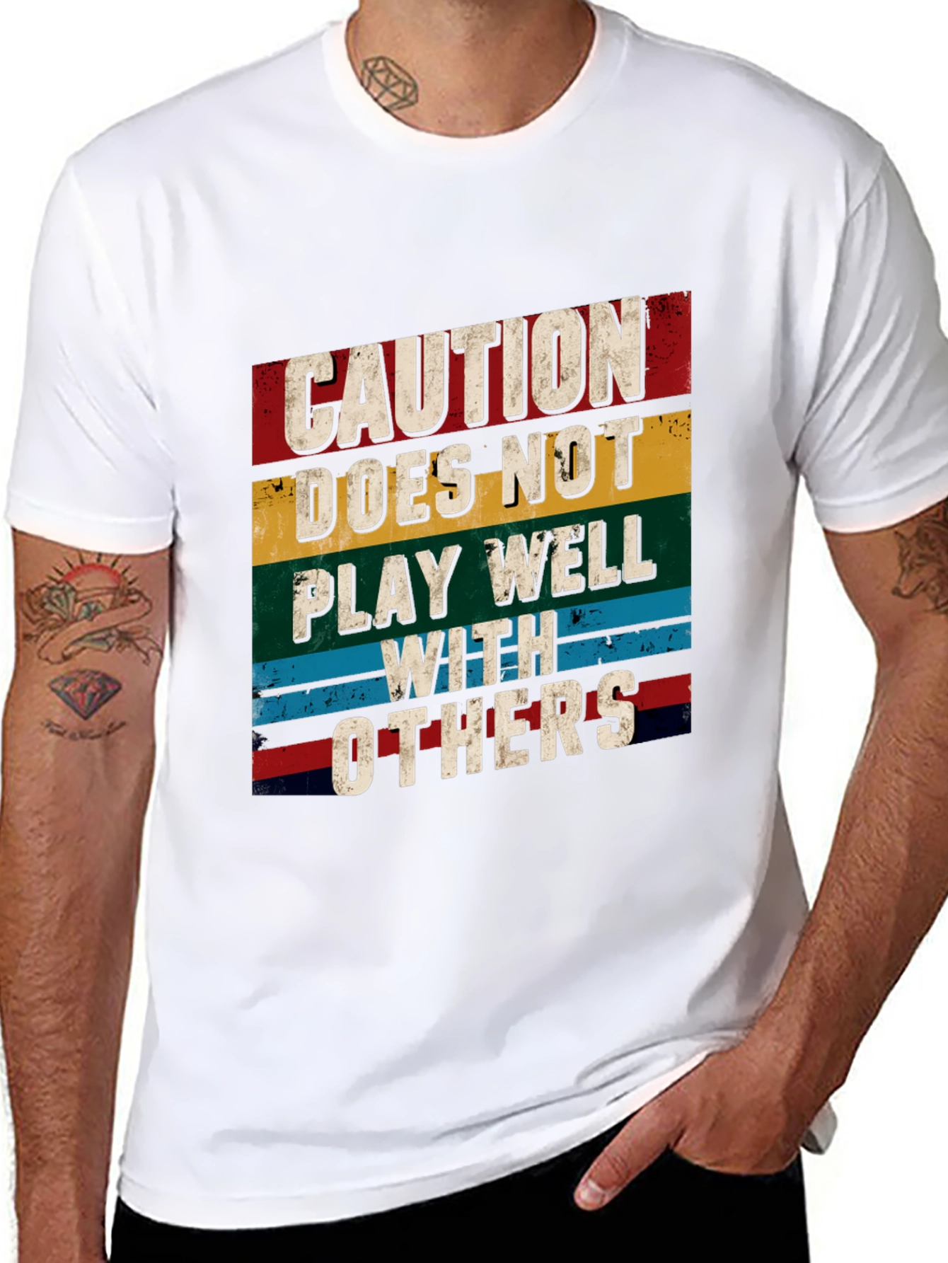 Caution T-Shirt - Doesnt Play Well With Others