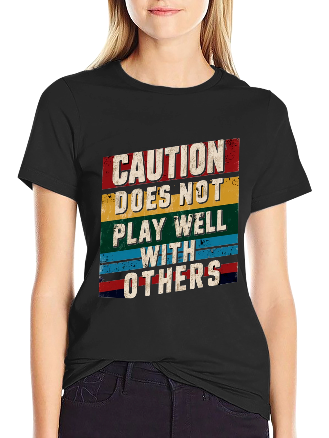 Caution T-Shirt - Doesnt Play Well With Others