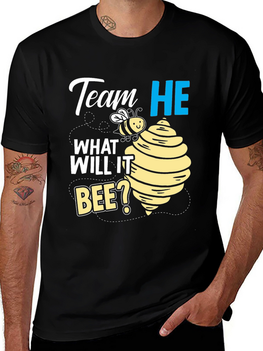 Team He What Will It Bee? Gender Reveal T-Shirt