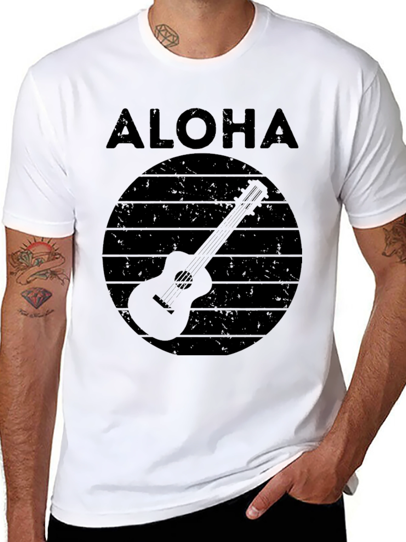 Aloha Ukulele Graphic Tee - Retro Hawaiian Vibes