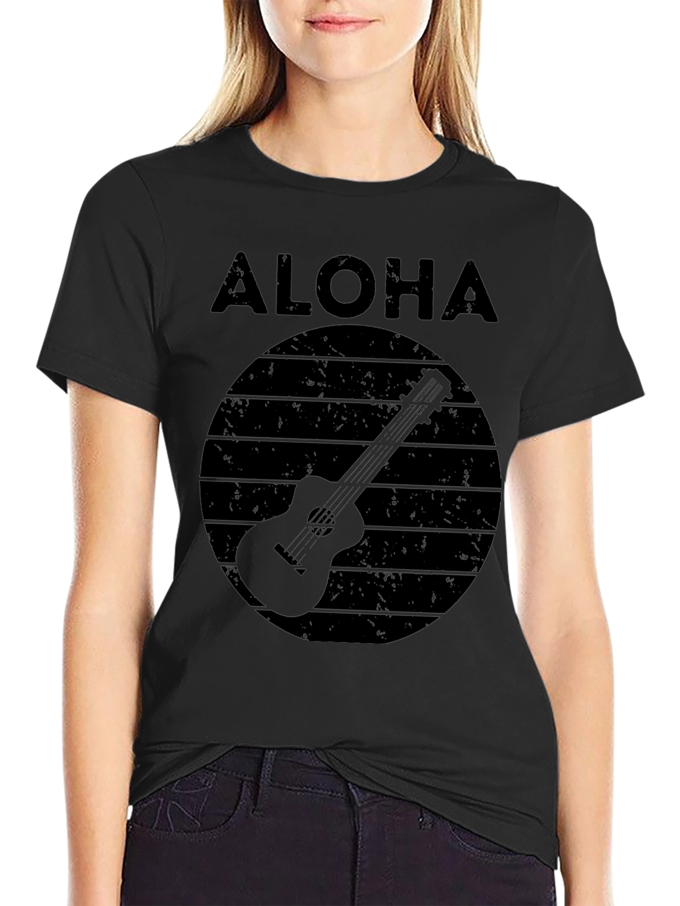 Aloha Ukulele Graphic Tee - Retro Hawaiian Vibes
