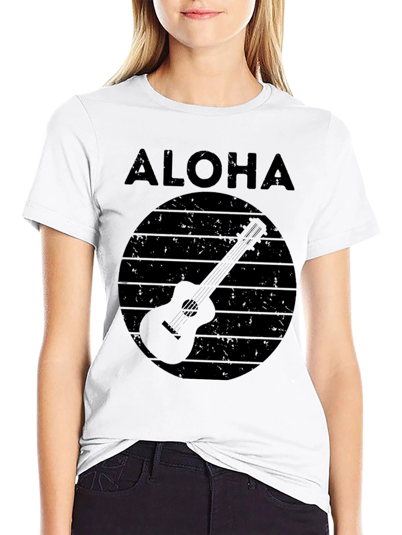 Aloha Ukulele Graphic Tee - Retro Hawaiian Vibes