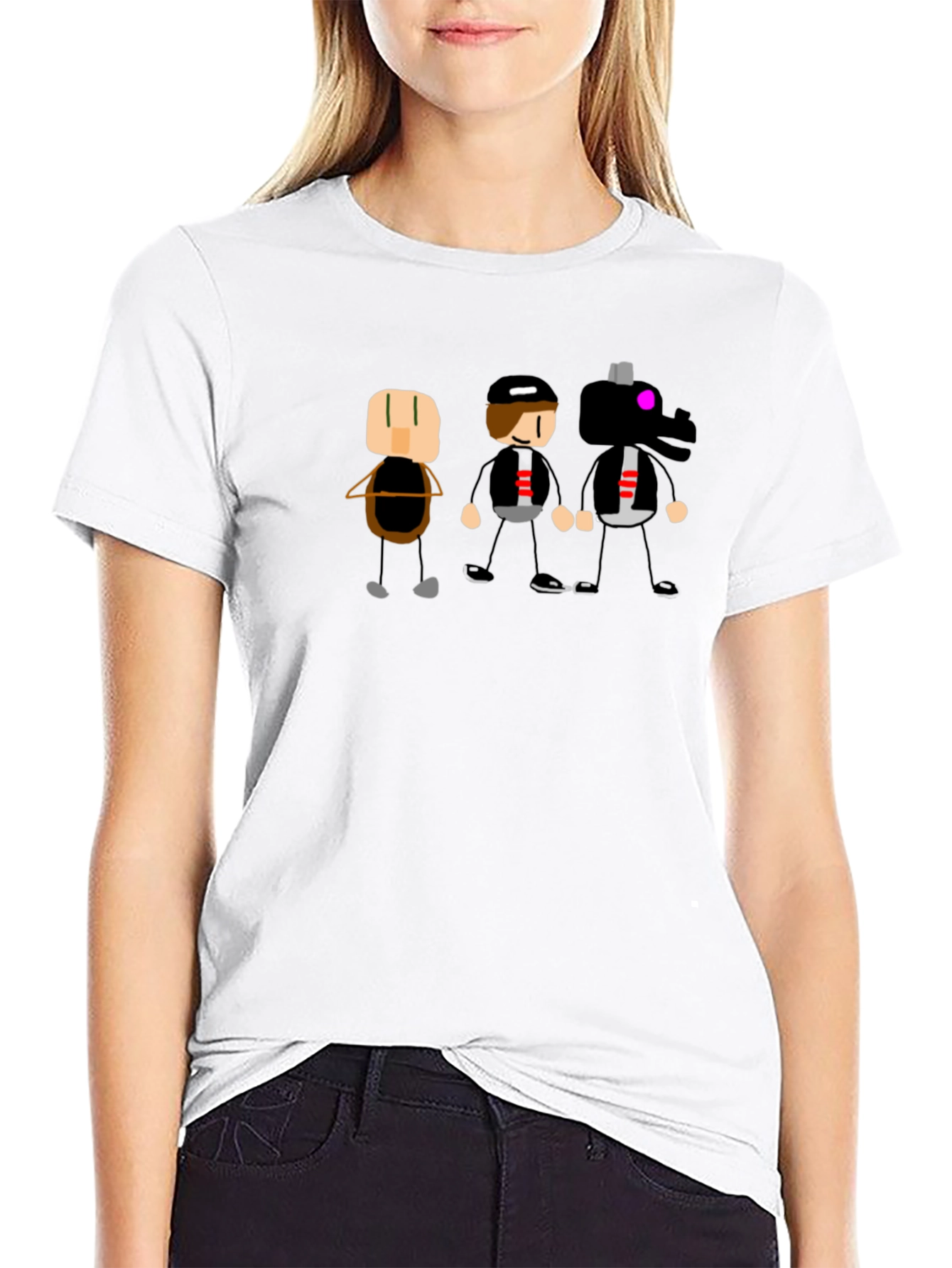 Minecraft-Style Graphic Print T-Shirt