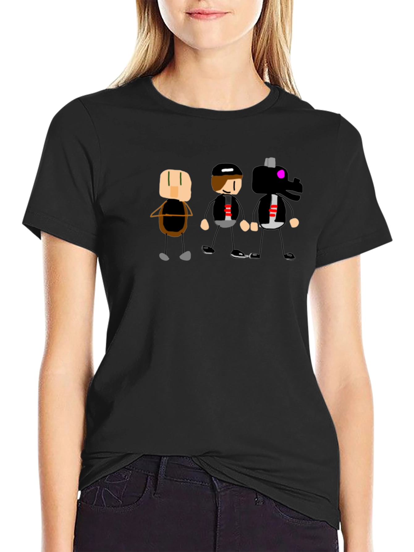 Minecraft-Style Graphic Print T-Shirt