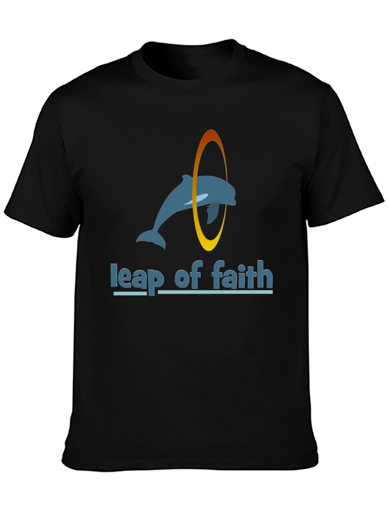 Leap of Faith Dolphin Black T-Shirt