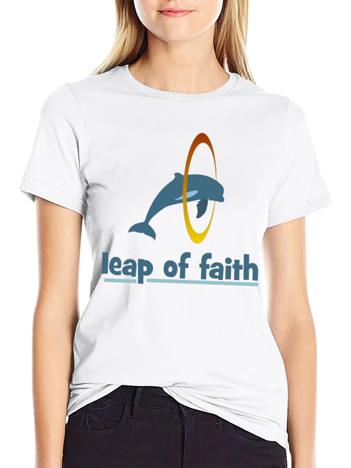 Leap of Faith Dolphin Black T-Shirt