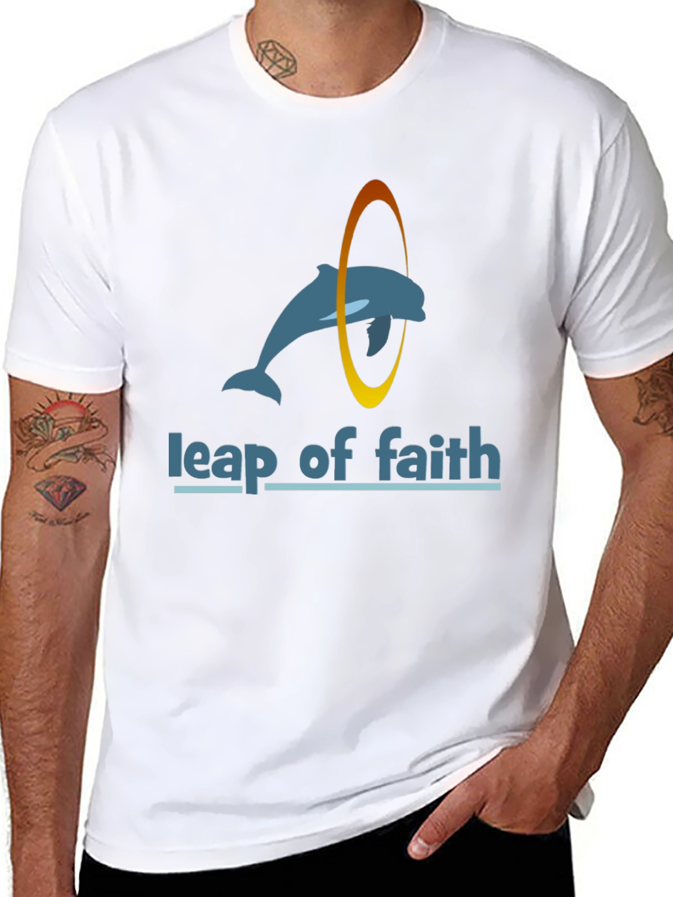 Leap of Faith Dolphin Black T-Shirt