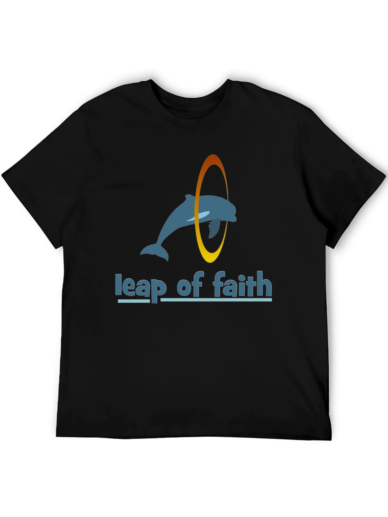 Leap of Faith Dolphin Black T-Shirt