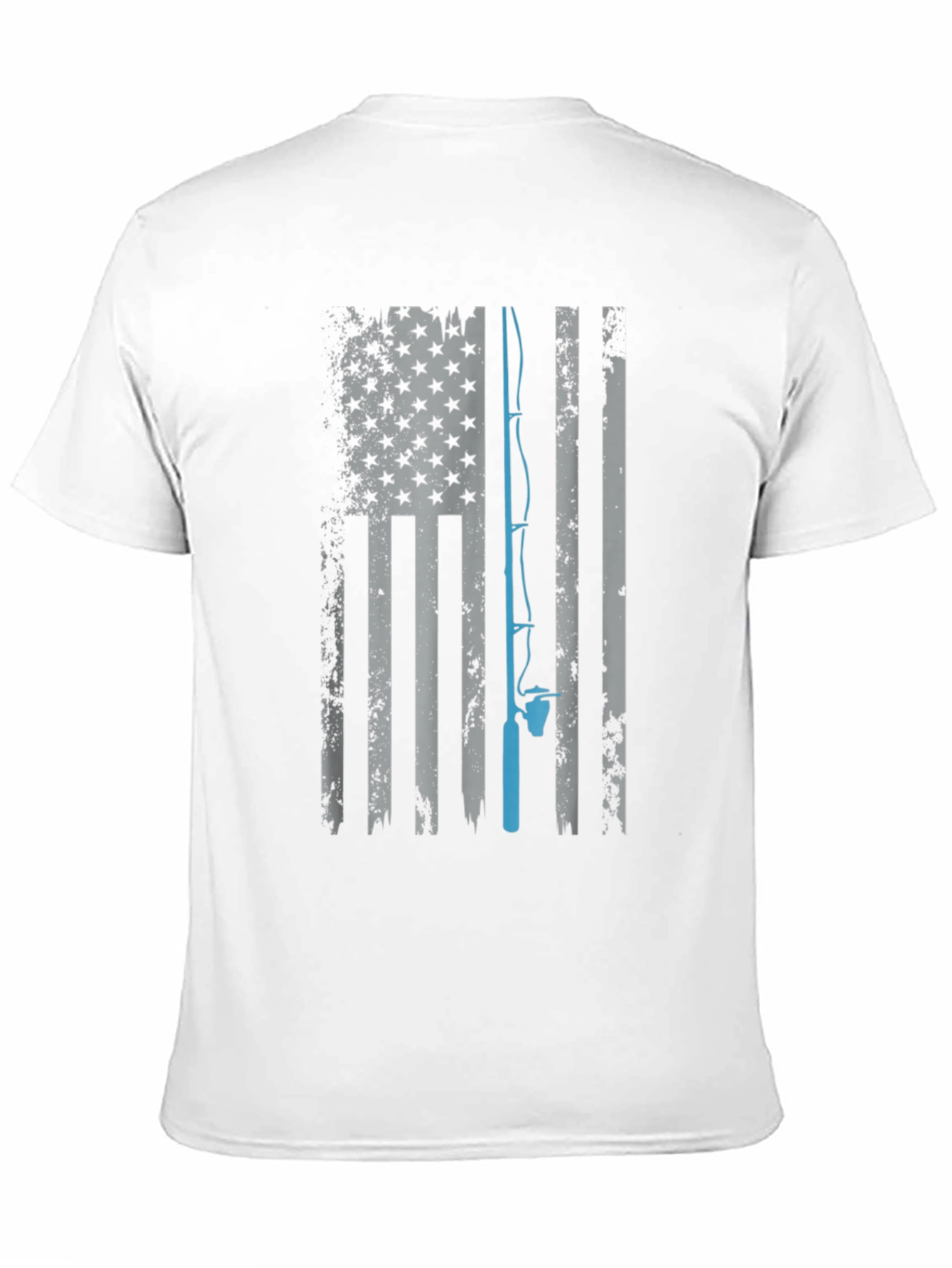 Fishing Flag Tee - Patriotic Angler Shirt