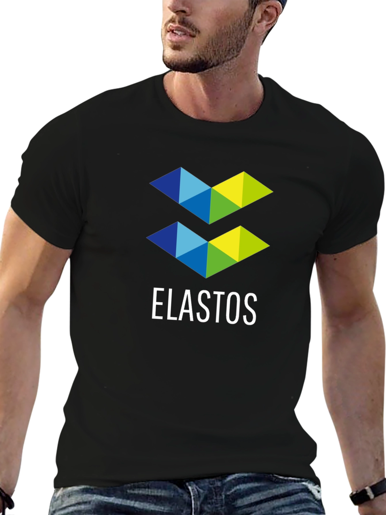 Elastos Logo Graphic T-Shirt - Black Casual Tee