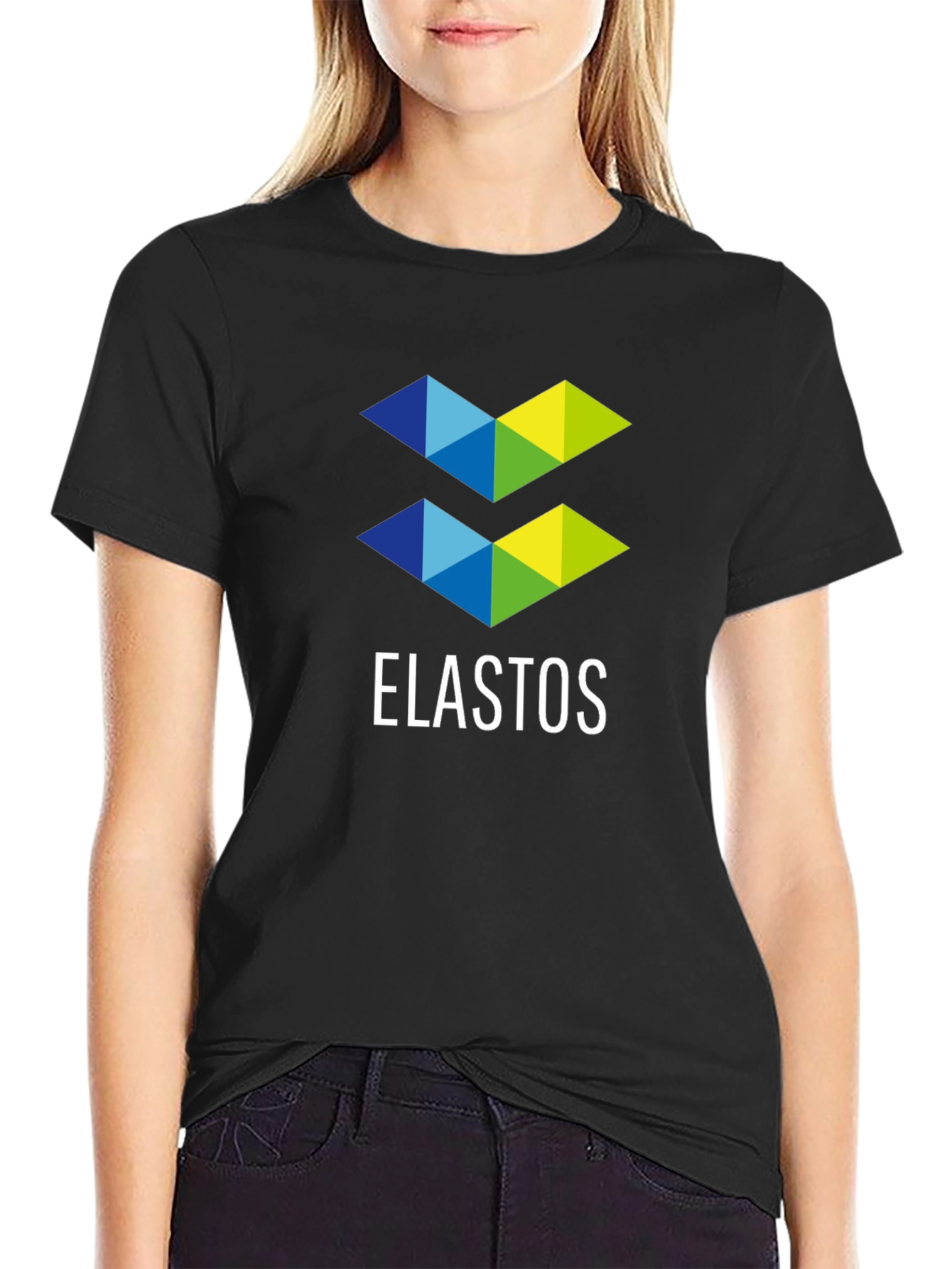 Elastos Logo Graphic T-Shirt - Black Casual Tee