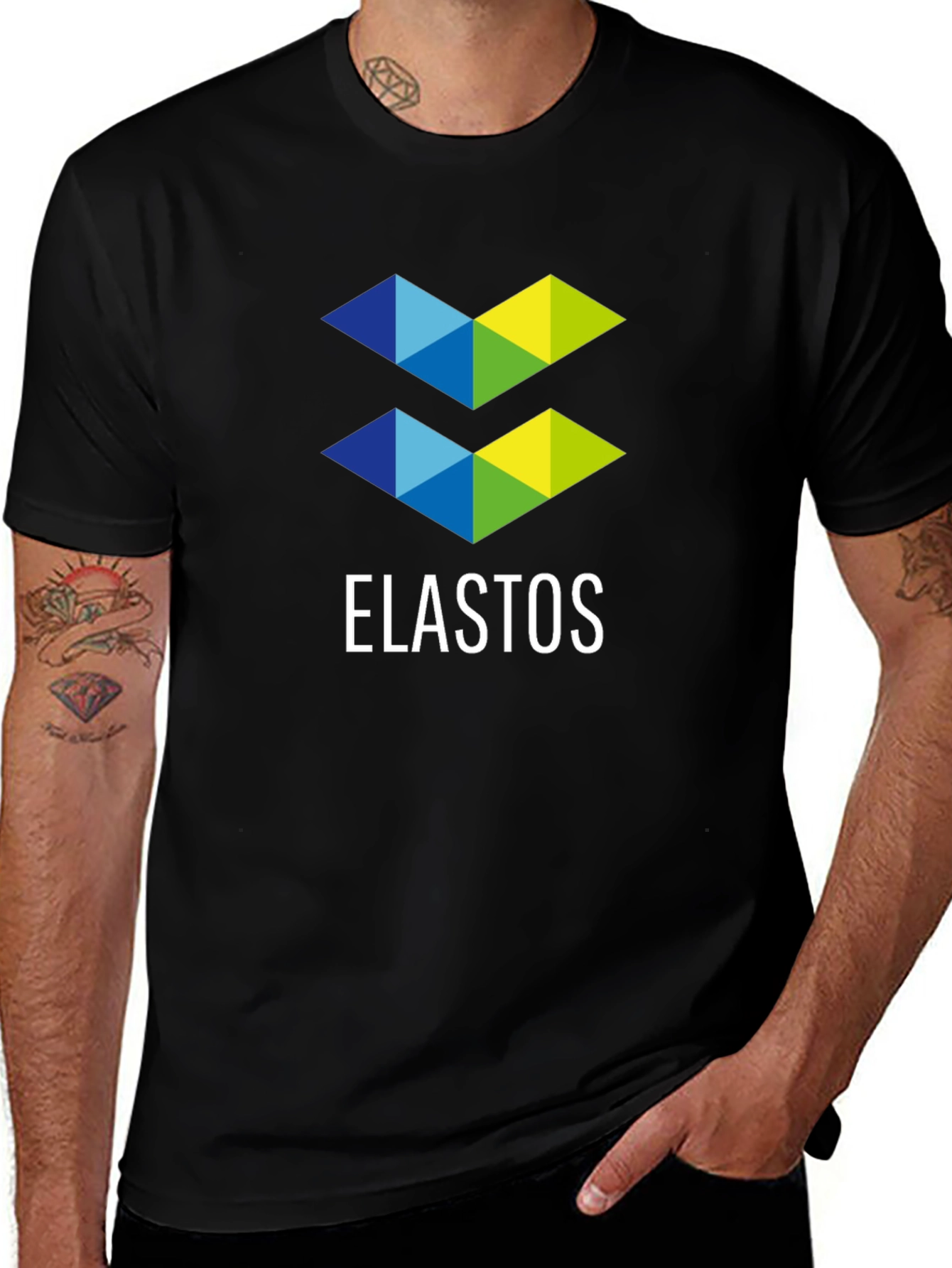 Elastos Logo Graphic T-Shirt - Black Casual Tee