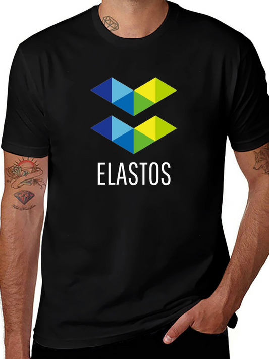 Elastos Logo Graphic T-Shirt - Black Casual Tee