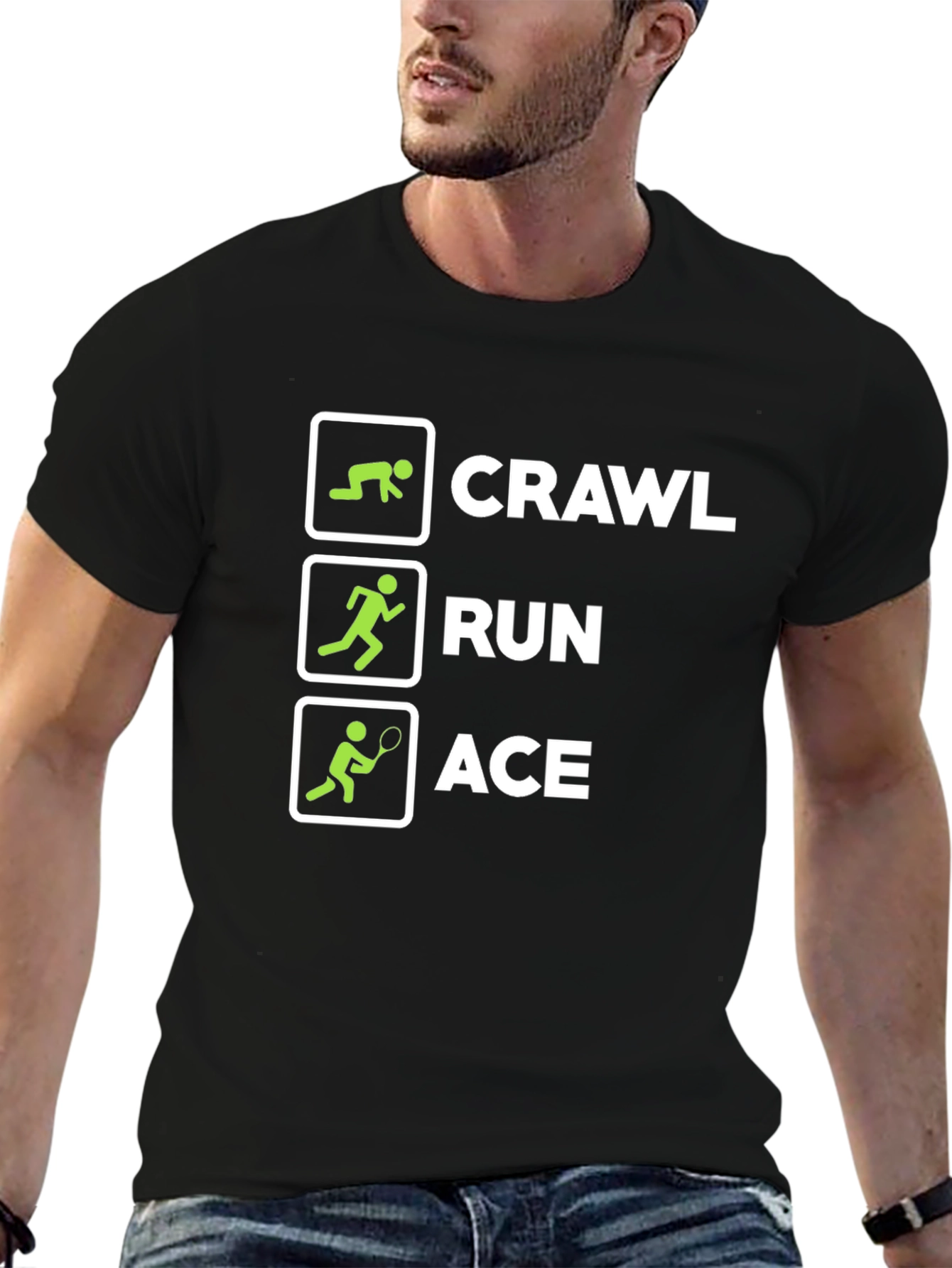 Crawl Run Ace T-Shirt Funny Athletic Tee
