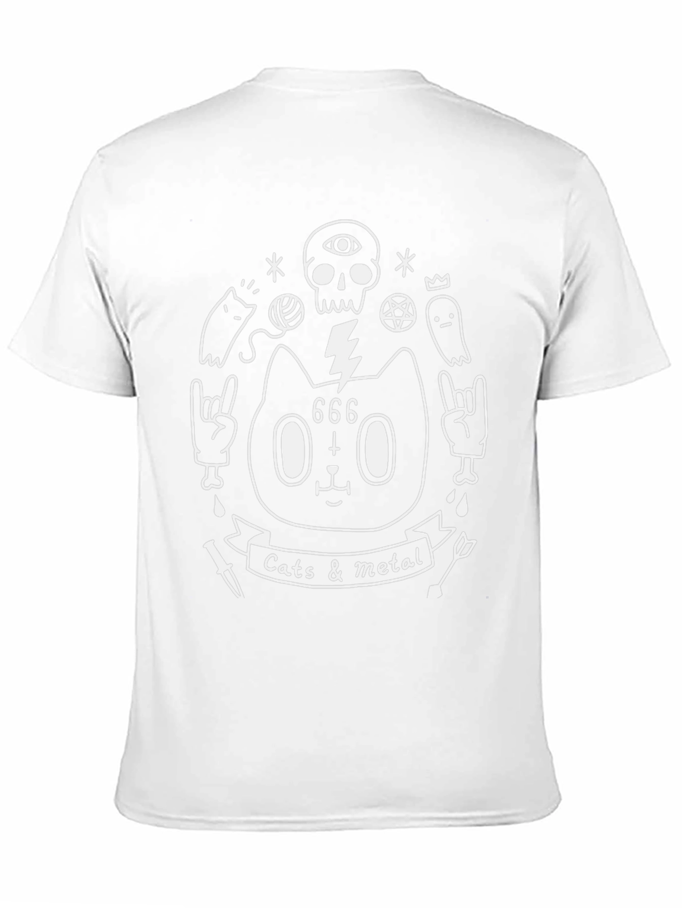 Cats & Metal Graphic Tee - Black Cotton T-Shirt