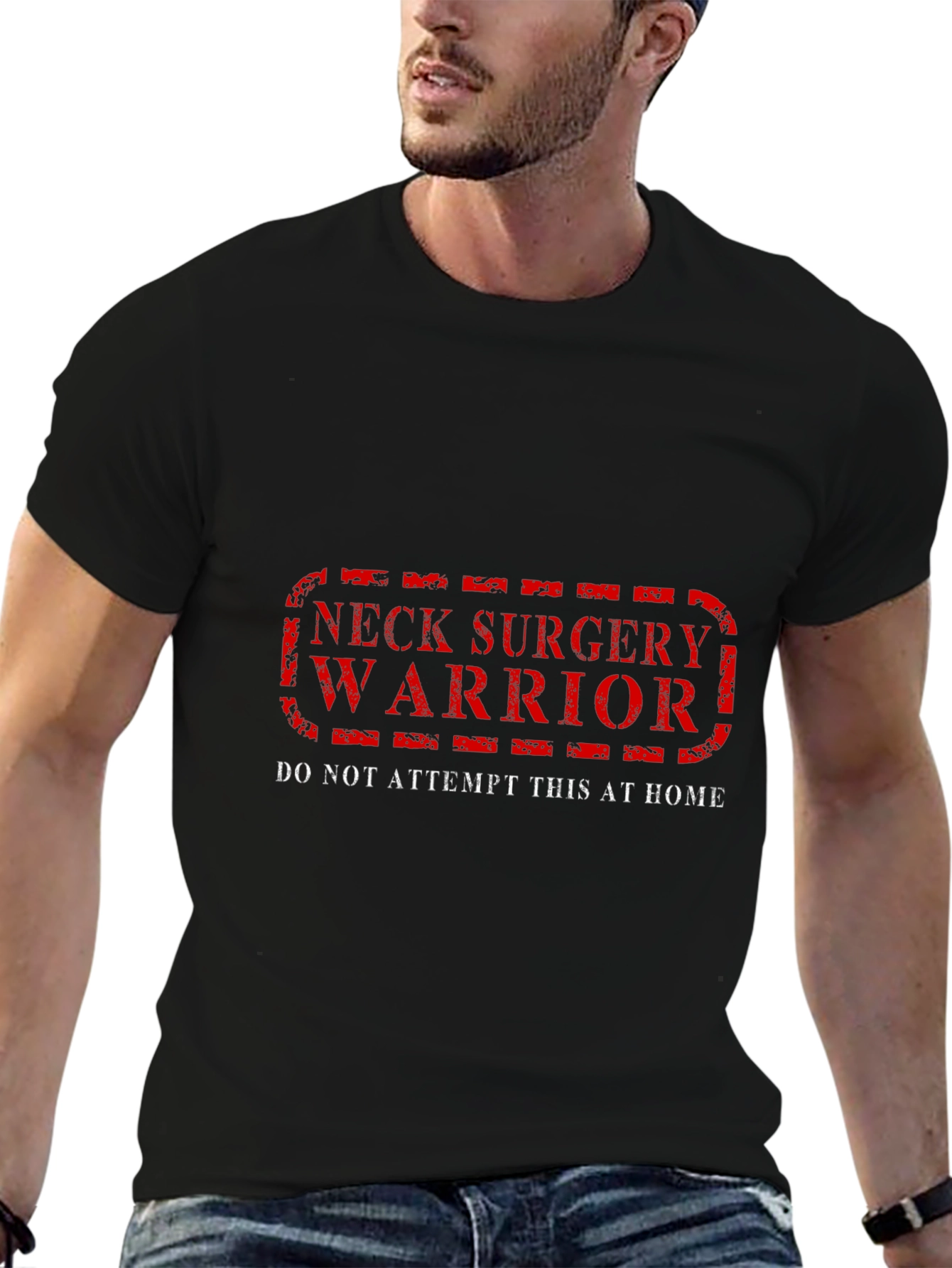 Neck Surgery Warrior Black T-Shirt