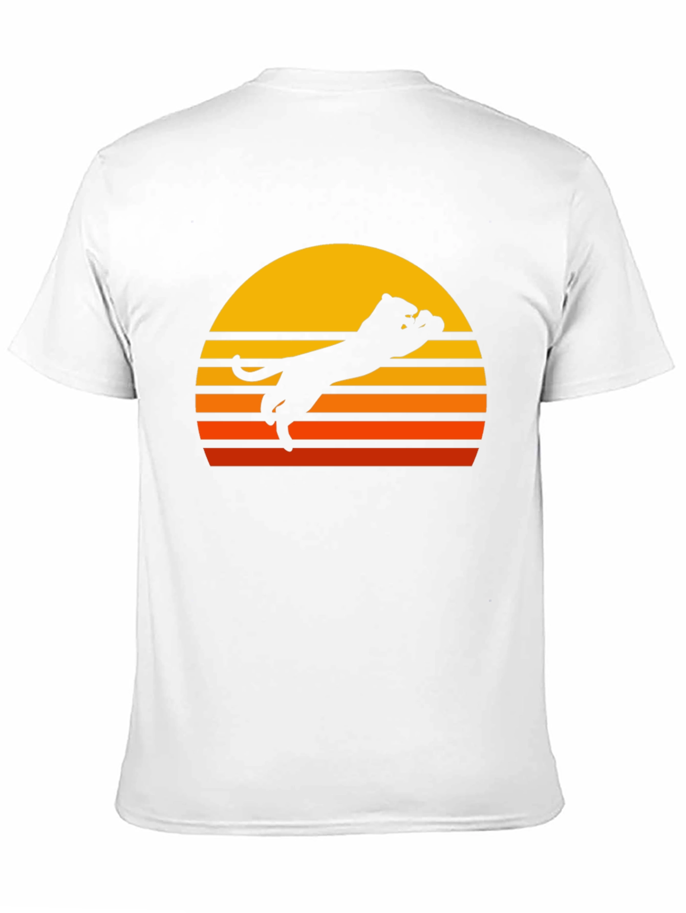 Retro Sunset Panther Black T-Shirt