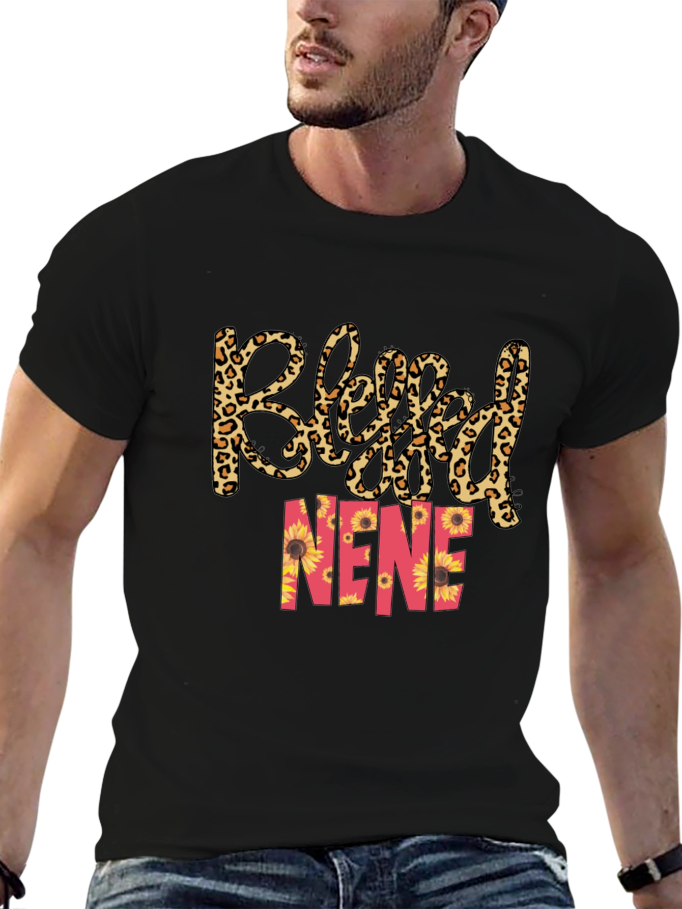 Blessed Nene T-Shirt - Leopard Print Sunflower Tee