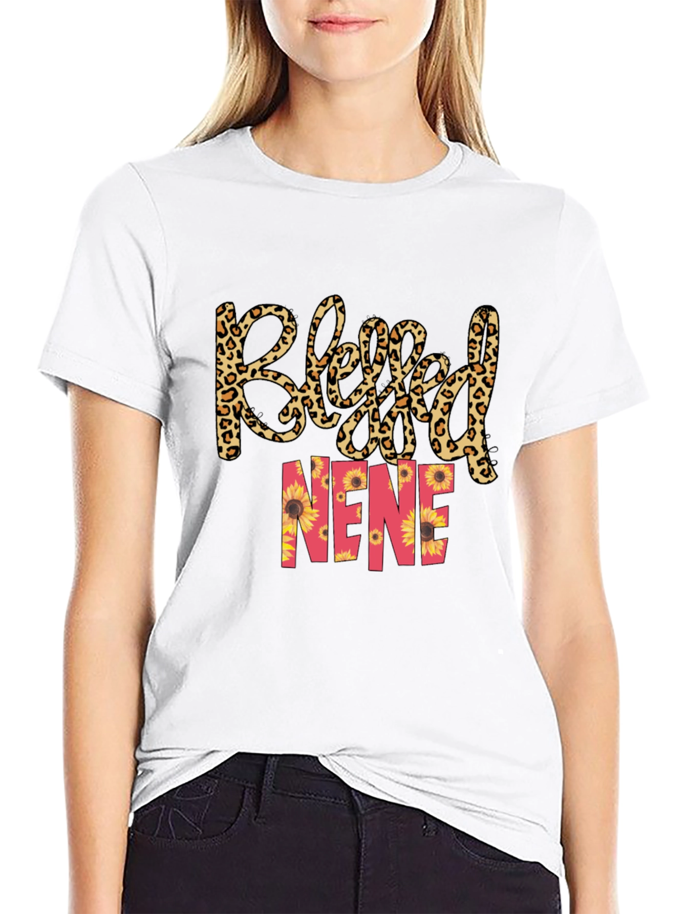 Blessed Nene T-Shirt - Leopard Print Sunflower Tee