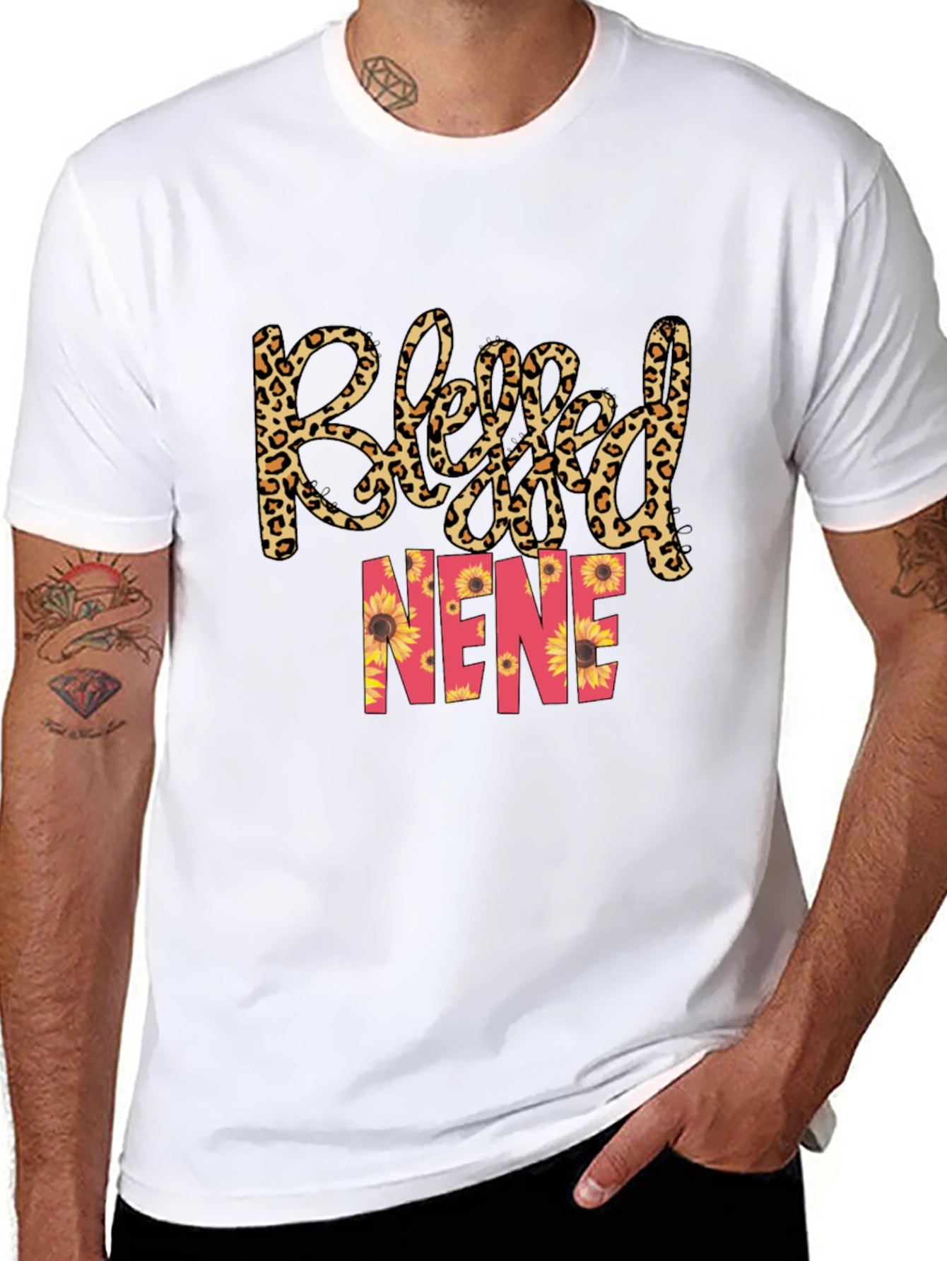 Blessed Nene T-Shirt - Leopard Print Sunflower Tee